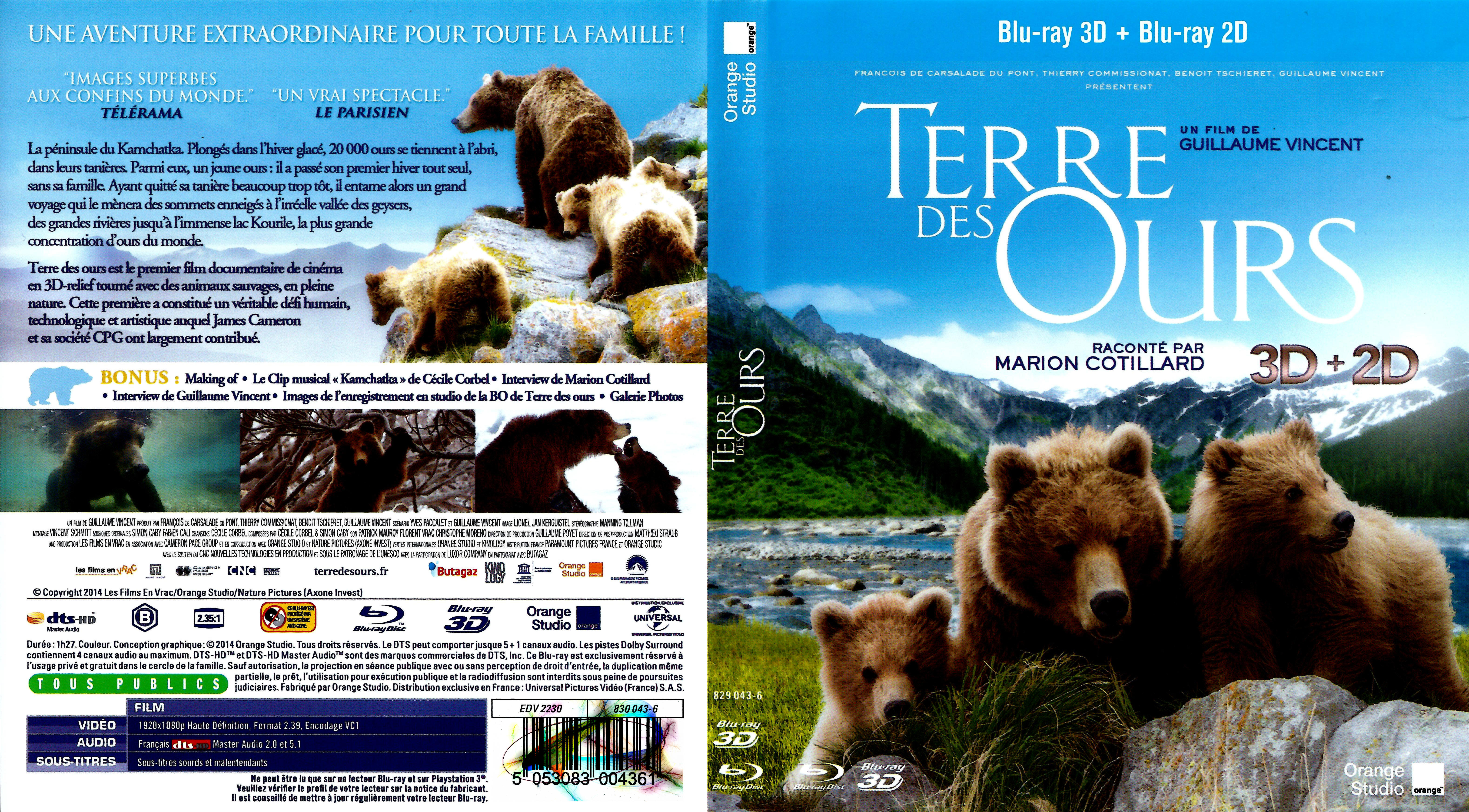 Jaquette DVD Terre des ours (BLU-RAY)