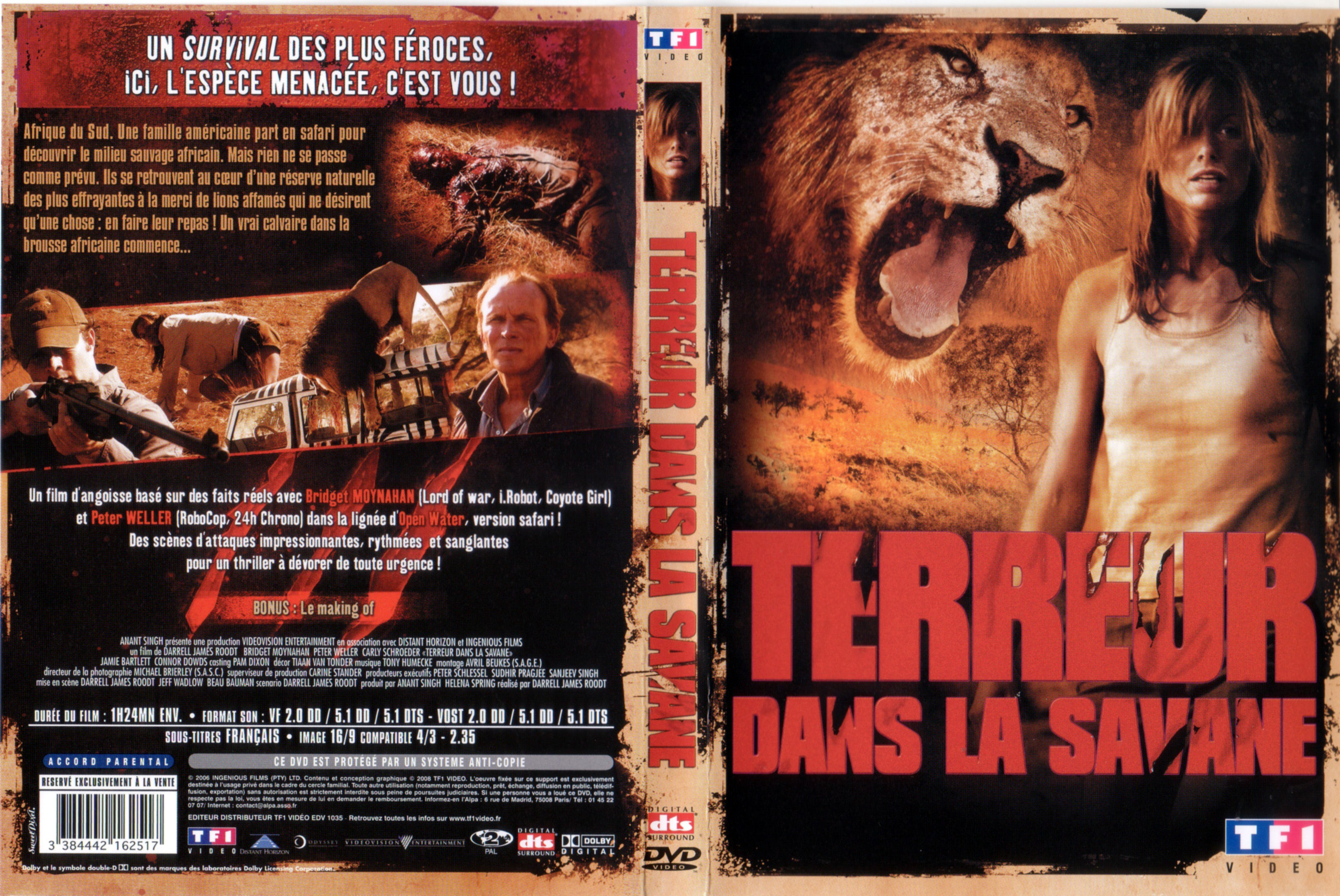 Jaquette DVD Terreur dans la savane