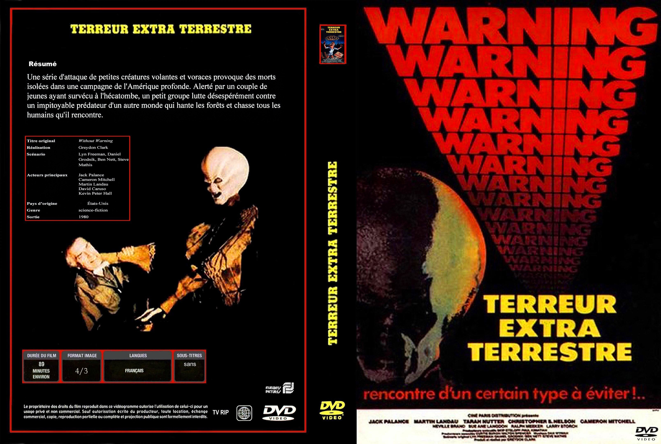 Jaquette DVD Terreur extra terrestre custom