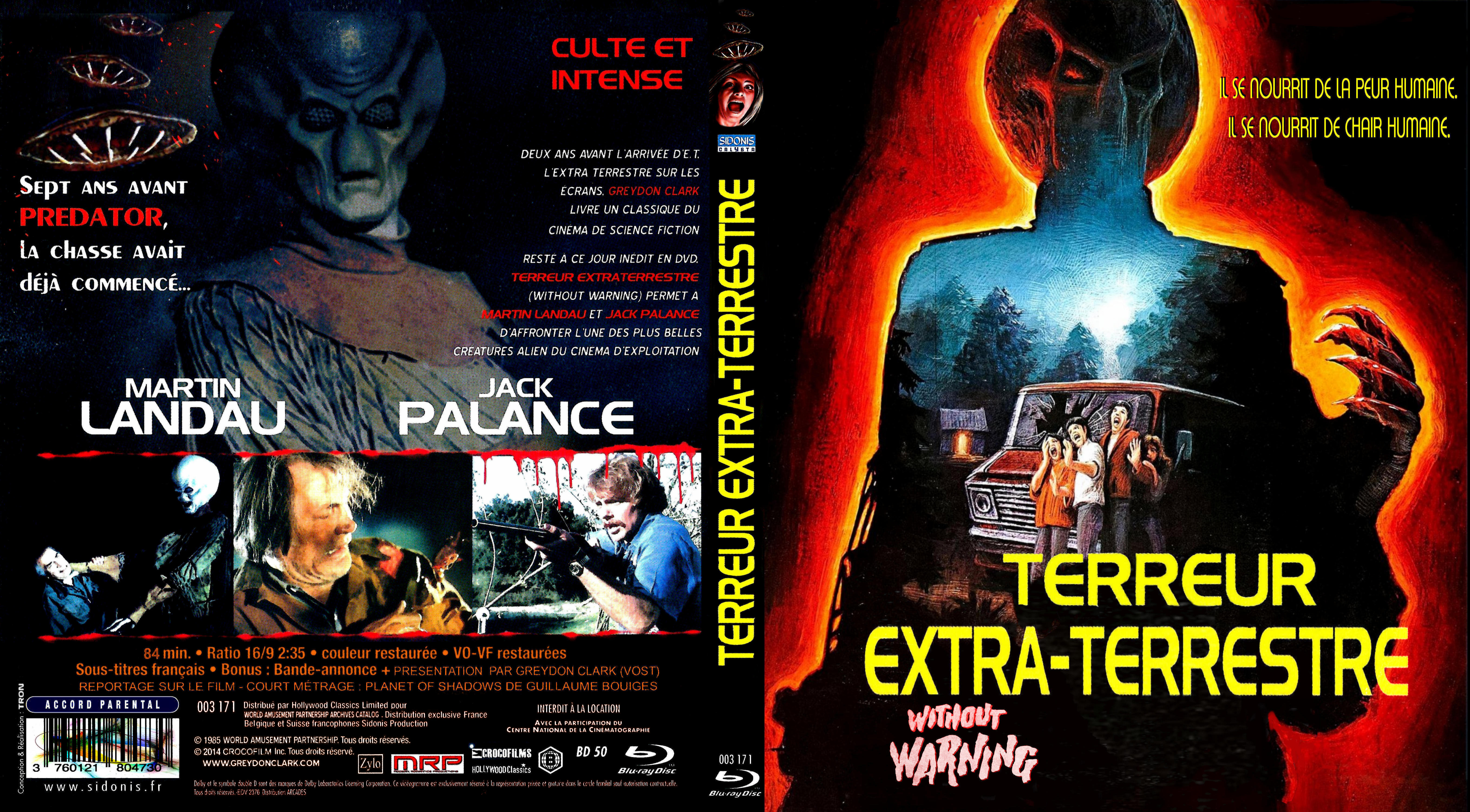 Jaquette DVD Terreur extra-terrestre custom (BLU-RAY)