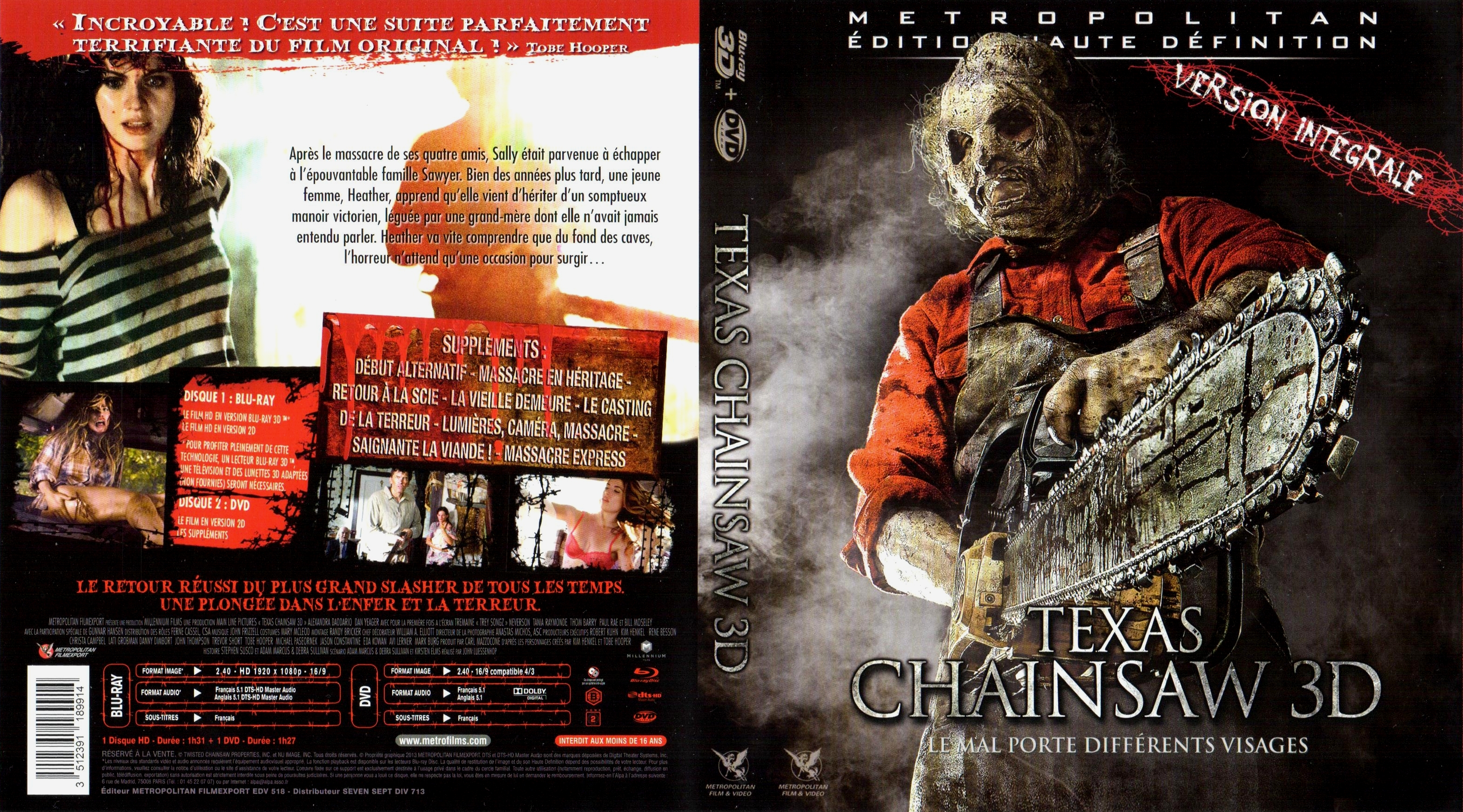Jaquette DVD Texas Chainsaw 3D (BLU-RAY)