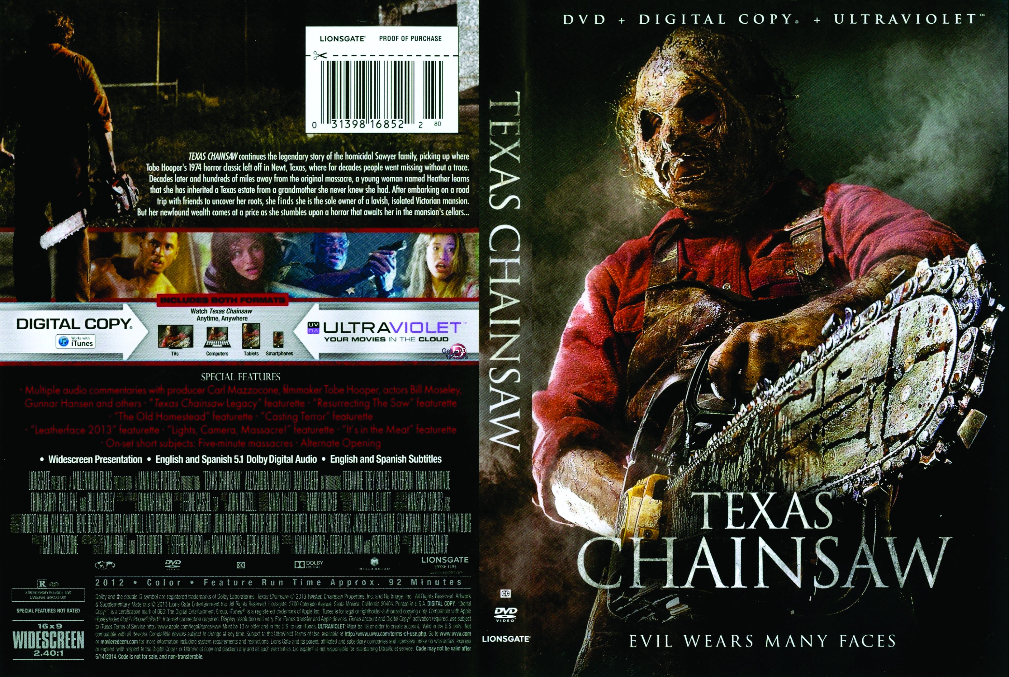Jaquette DVD Texas Chainsaw - Massacre  la trononneuse (2012) Zone 1