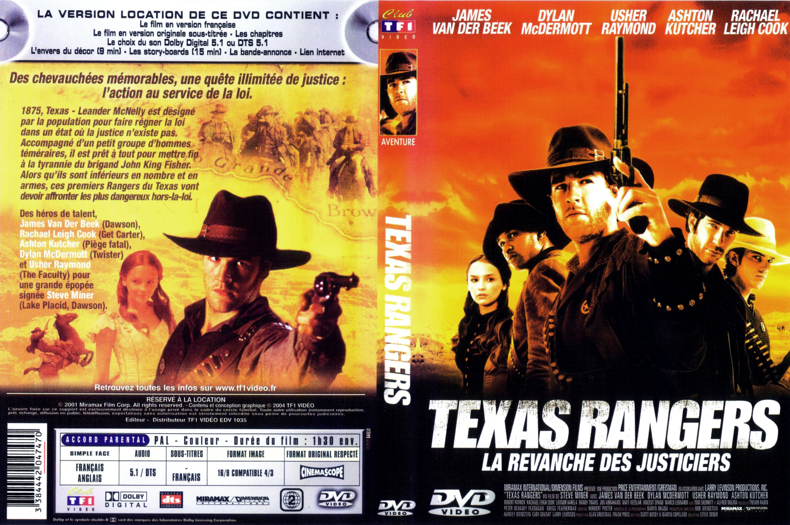 Jaquette DVD Texas Rangers - la revanche des justiciers