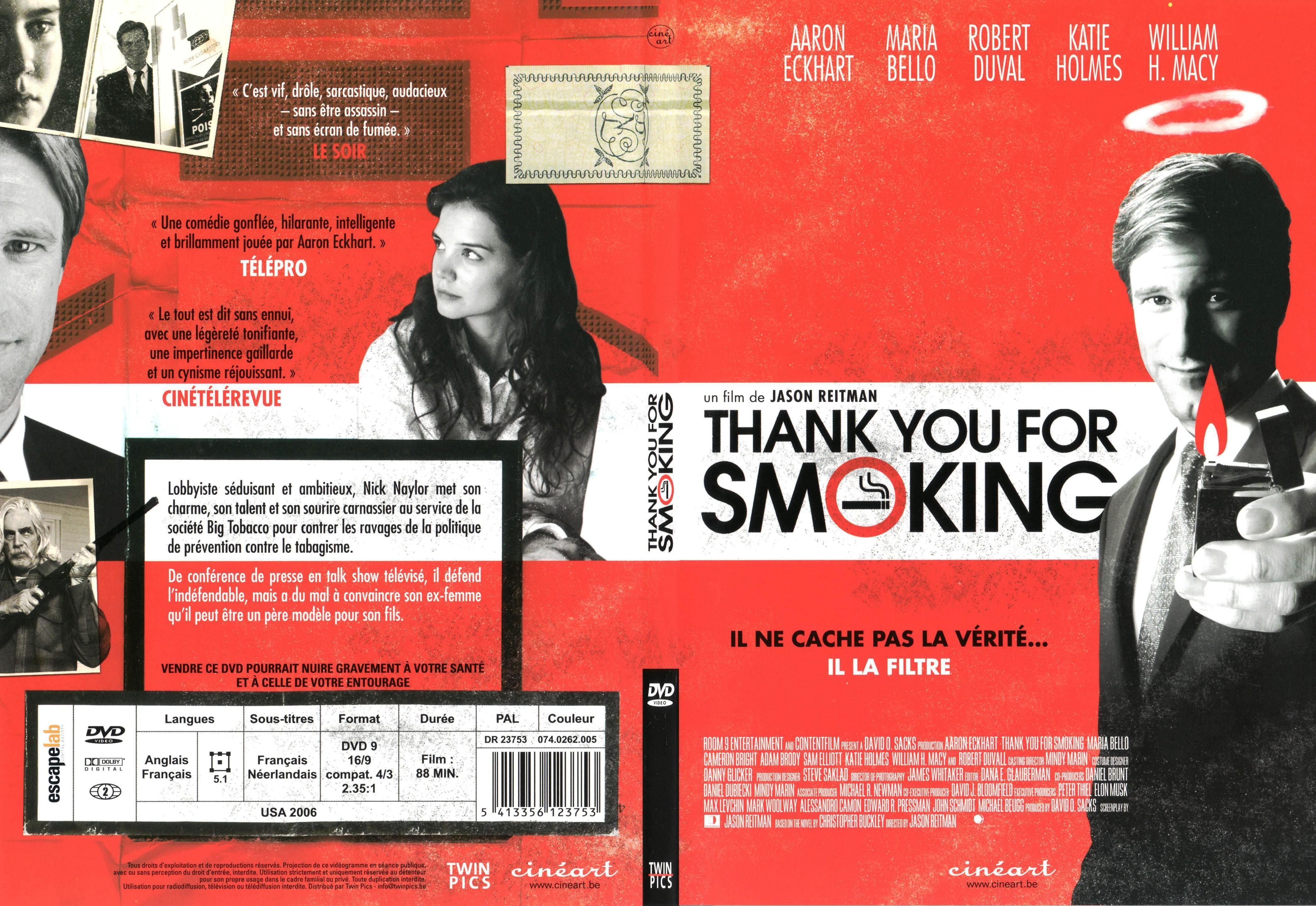 Jaquette DVD Thank you for smoking - SLIM