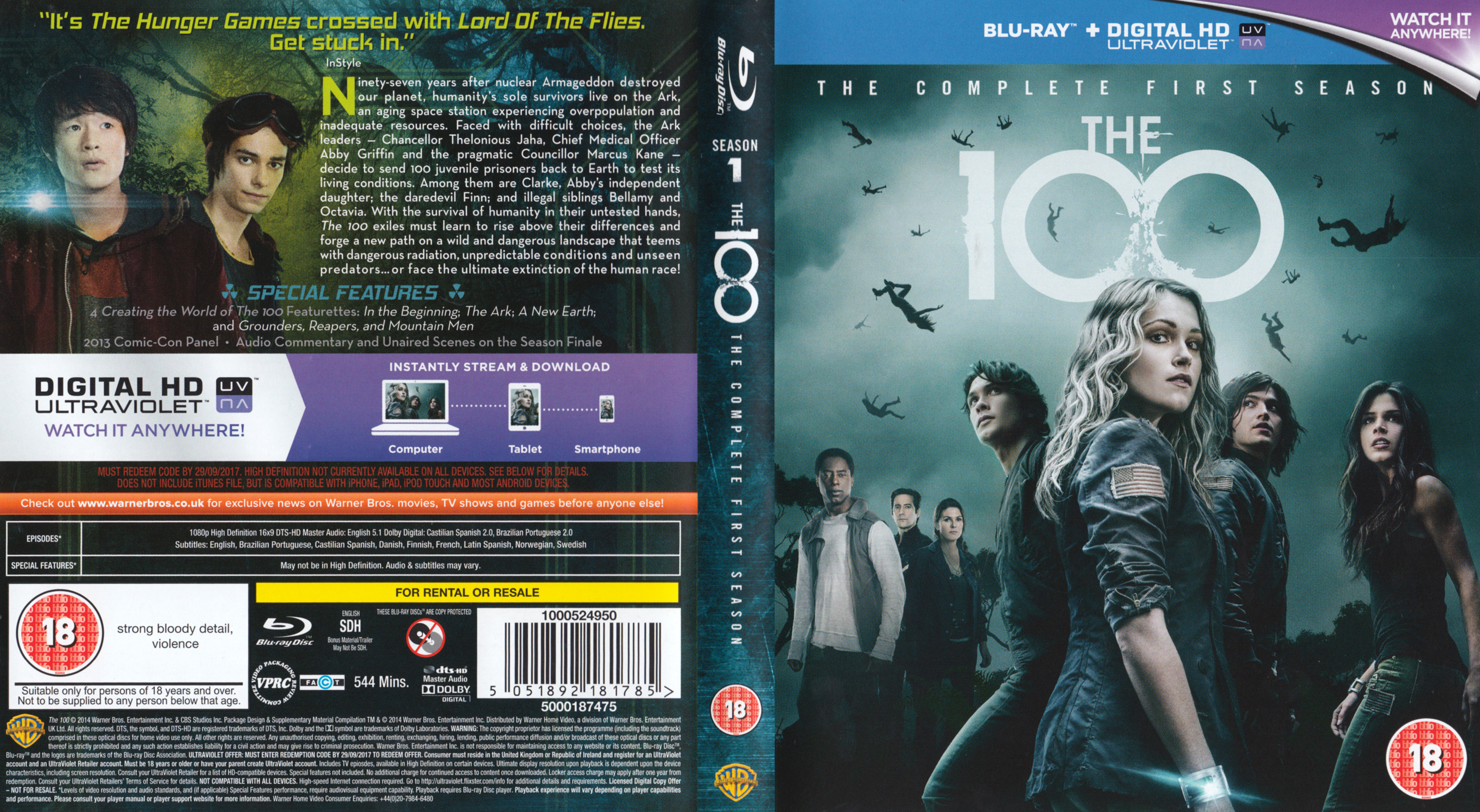Jaquette DVD The 100 Saison 1 Zone 1 (BLU-RAY)