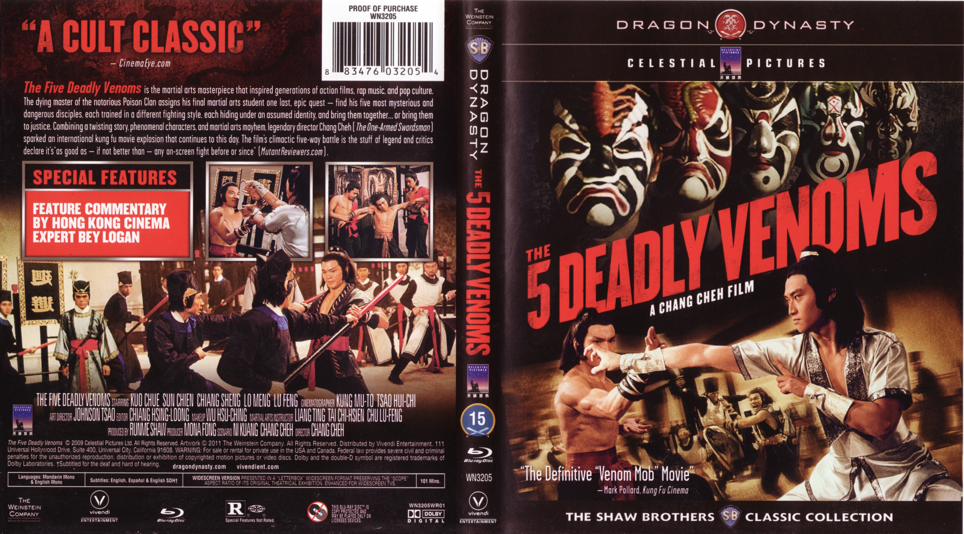 Jaquette DVD The 5 Deadly Venoms Zone 1 (BLU-RAY)