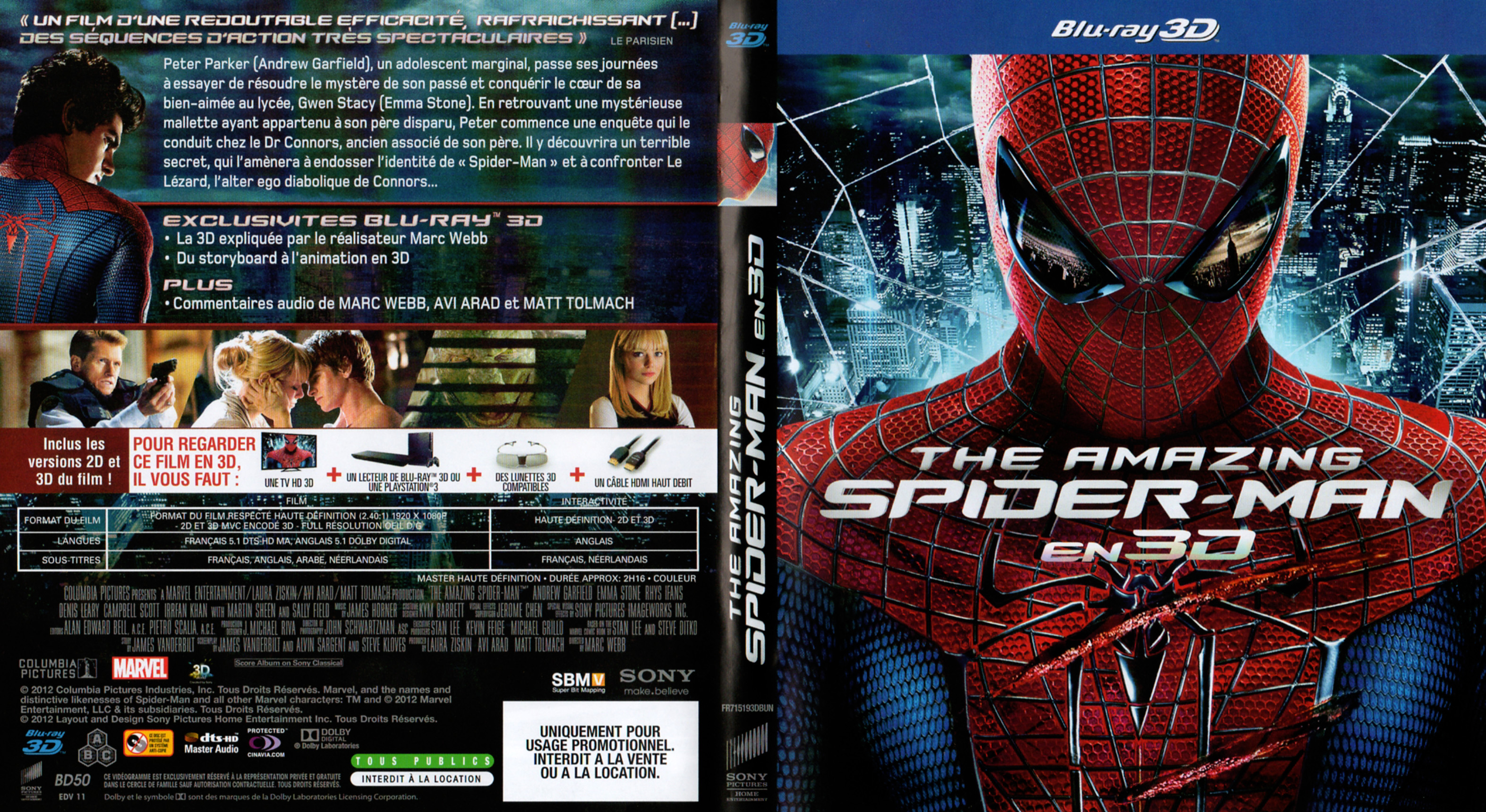 Jaquette DVD The Amazing Spider-Man 3D (BLU-RAY) v2