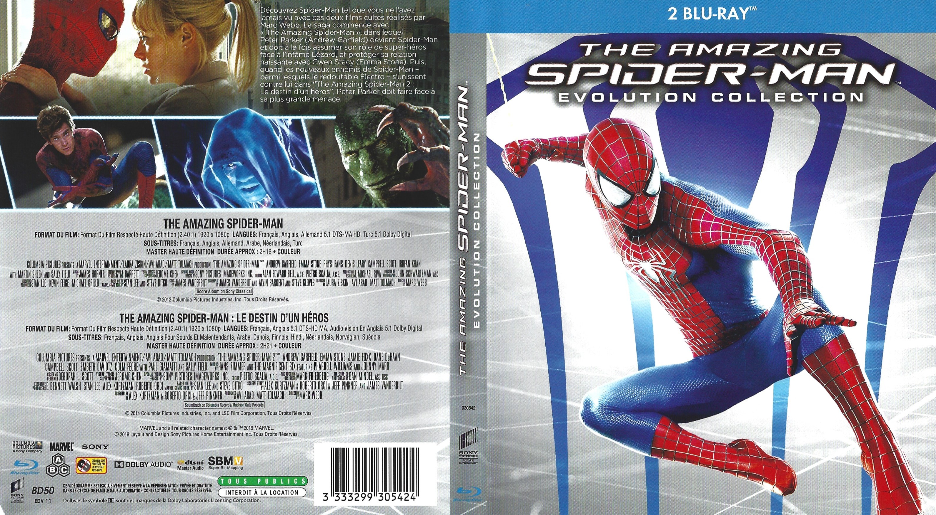 Jaquette DVD The Amazing Spider-Man Evolution Collection (BLU-RAY)