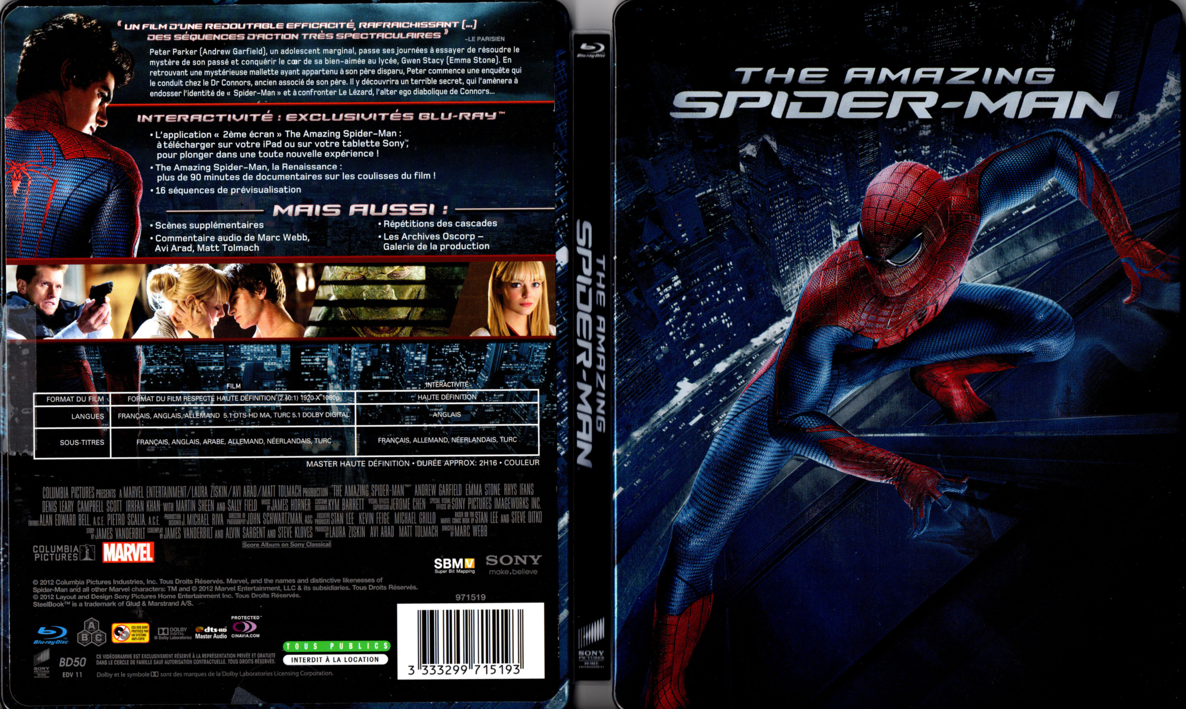 Jaquette DVD The Amazing Spider-Man (BLU-RAY)
