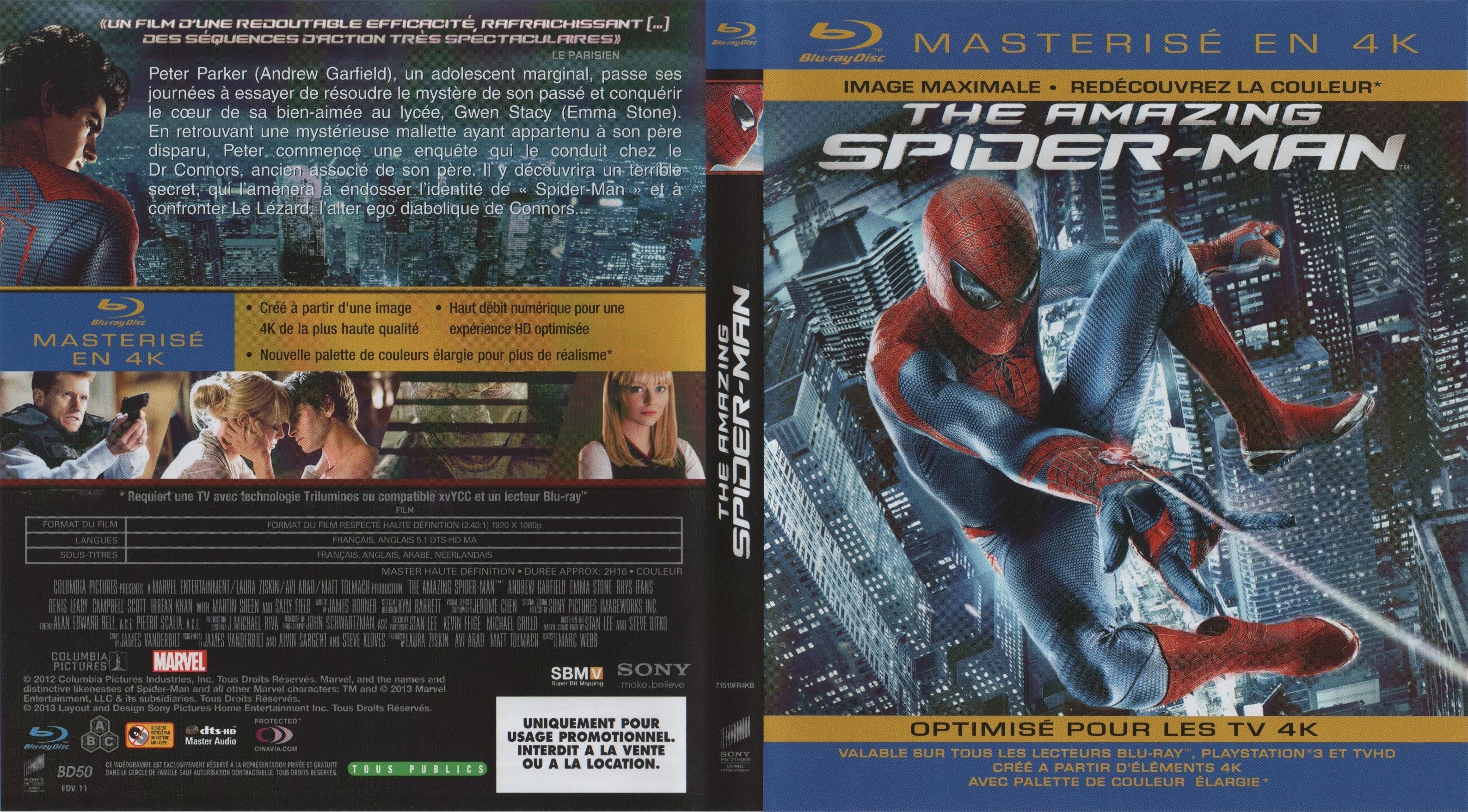 Jaquette DVD The Amazing Spider-Man (BLU-RAY) v3