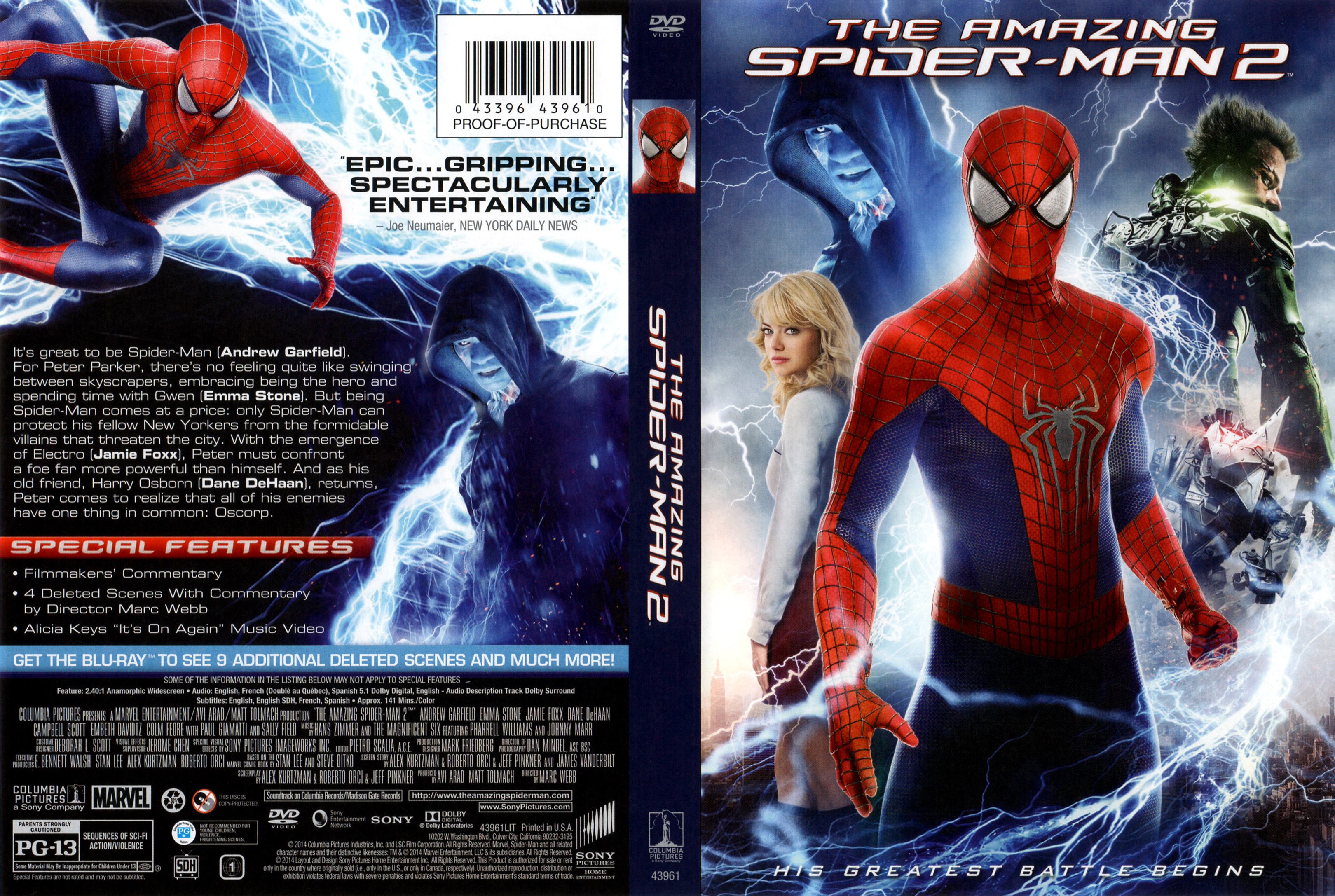 Jaquette DVD The Amazing Spider-Man : le destin d