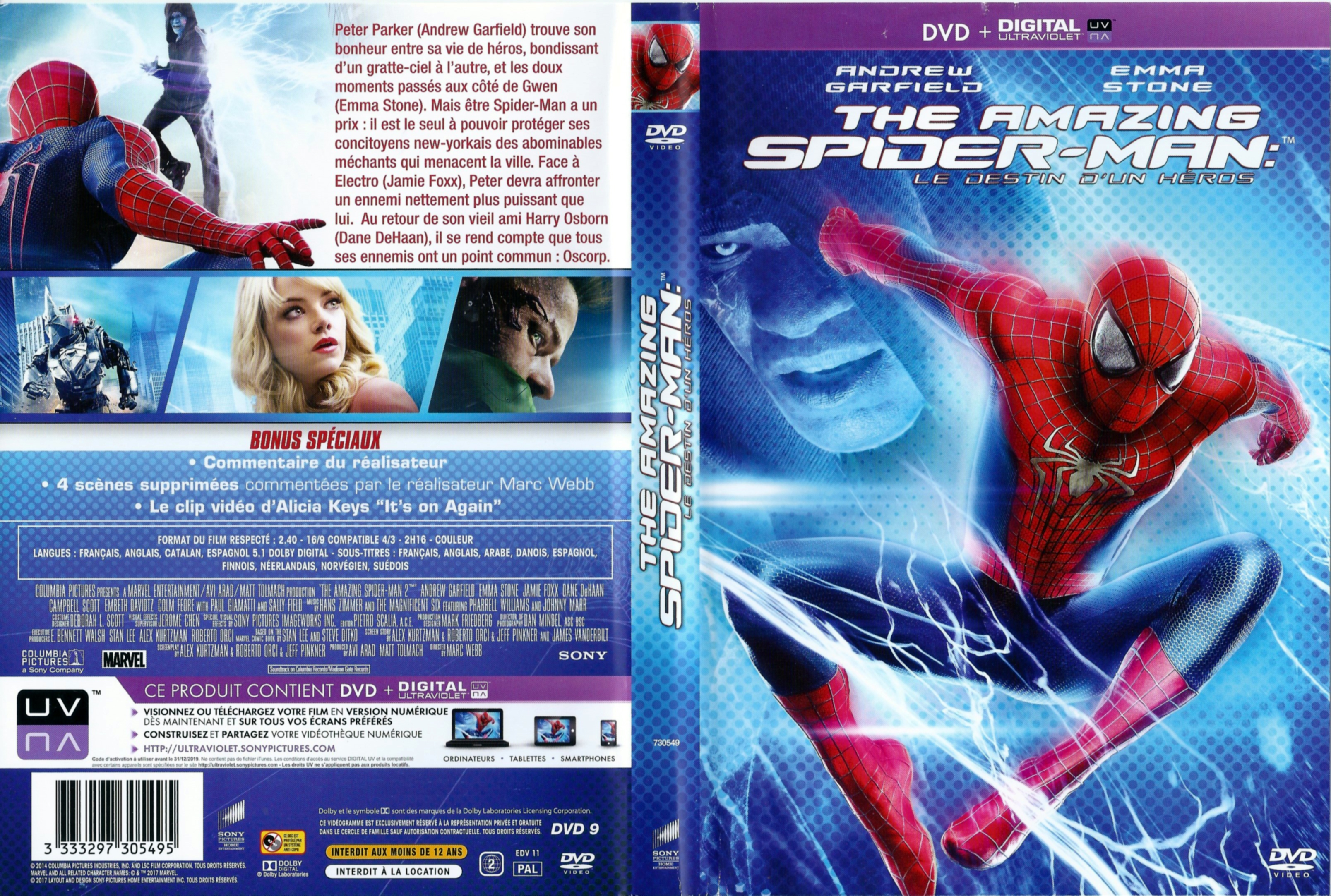 Jaquette DVD The Amazing Spider-Man le destin d