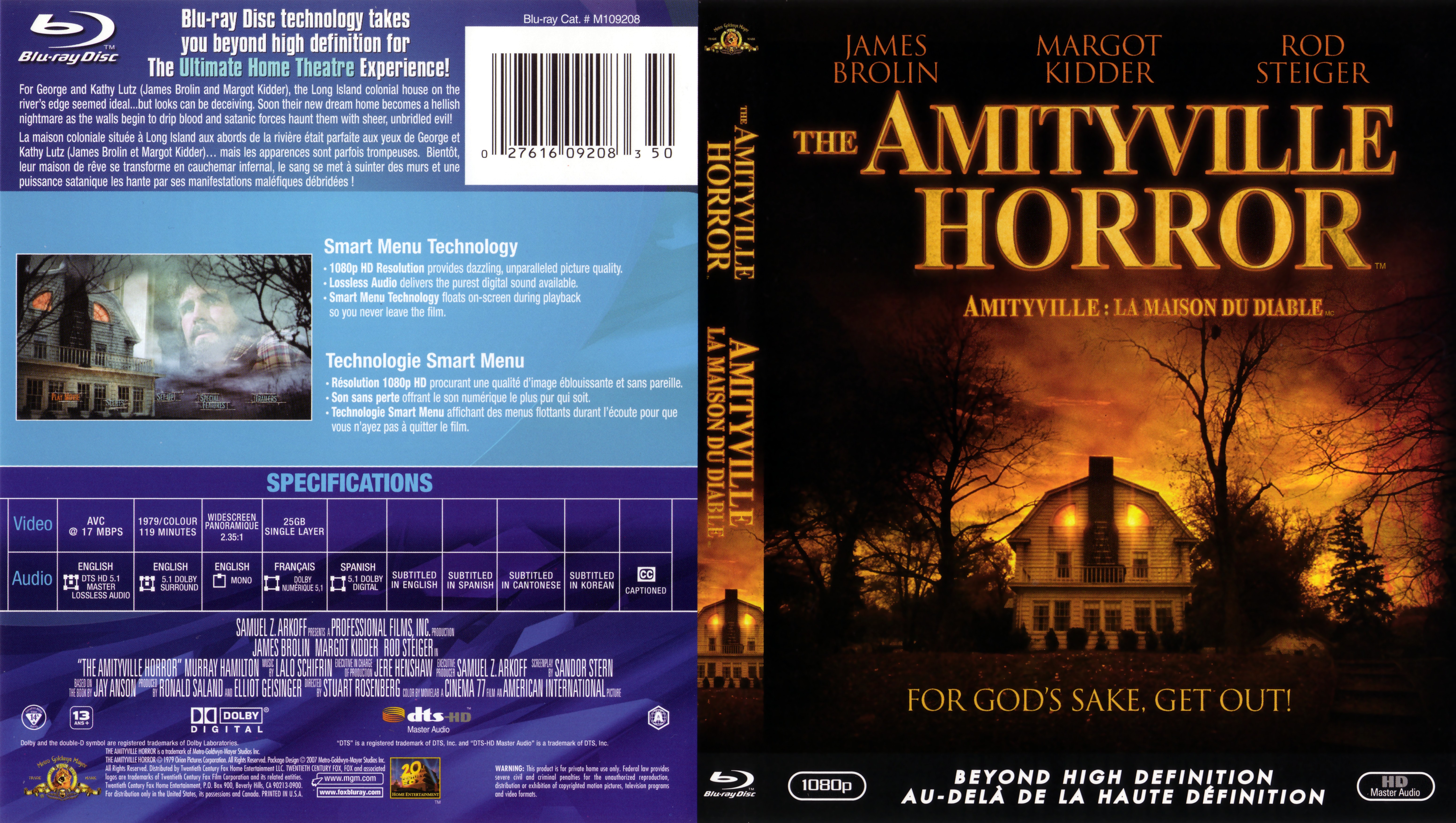 Jaquette DVD The Amityville horror (1979) - Amityville la maison du diable (Candienne) (BLU-RAY)
