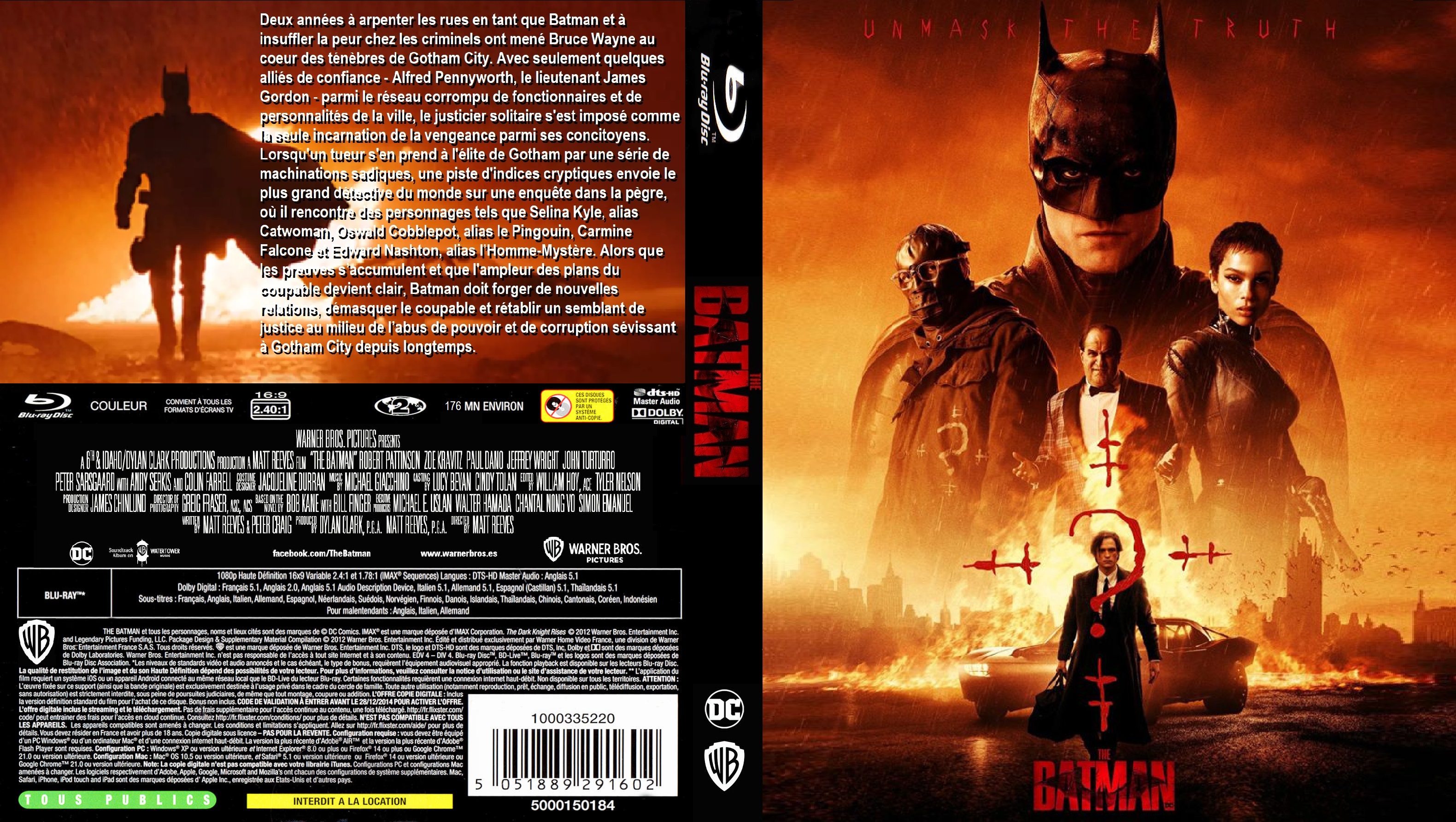 Jaquette DVD The Batman  BLU RAY custom