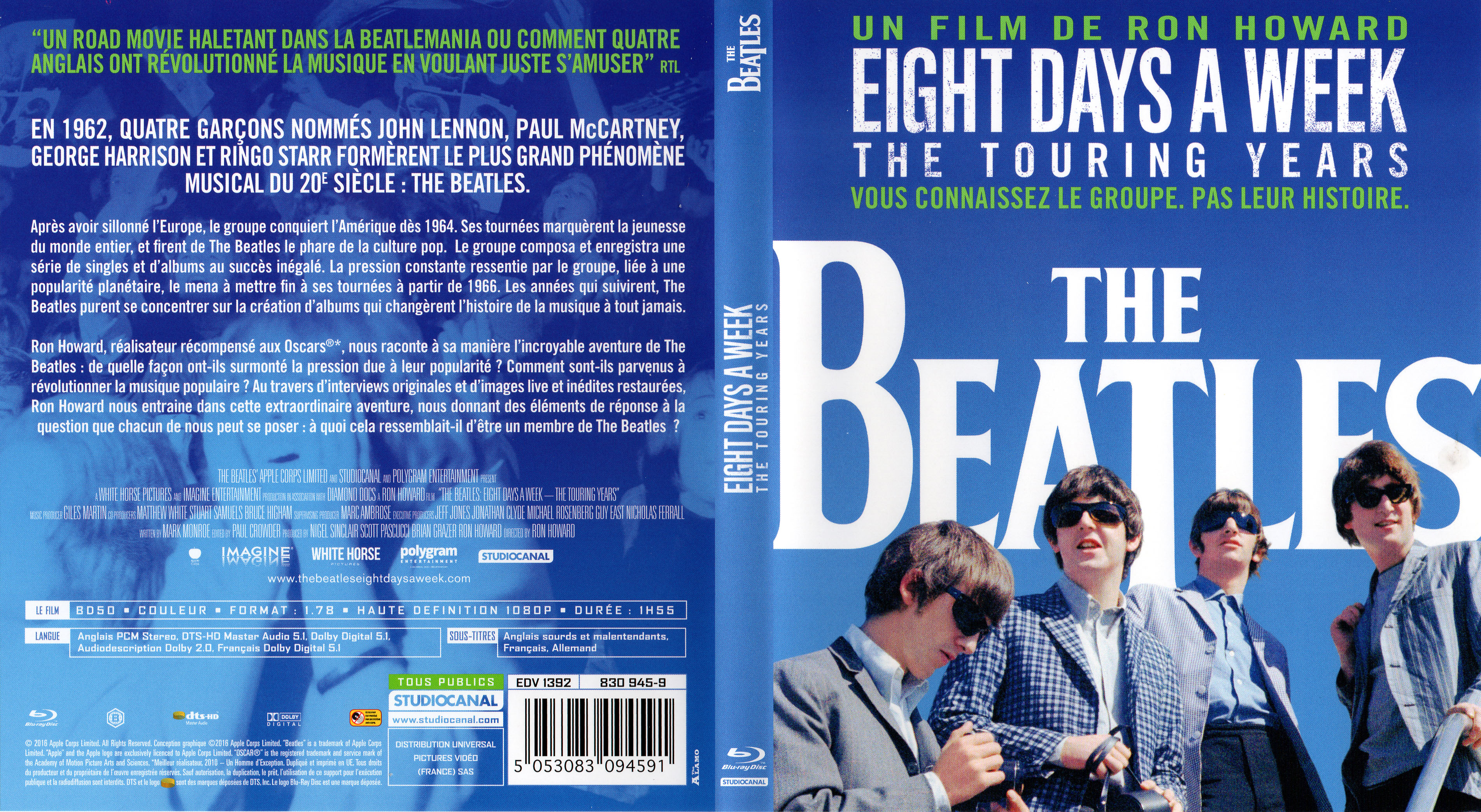 Jaquette DVD The Beatles Eight days a week (BLU-RAY)