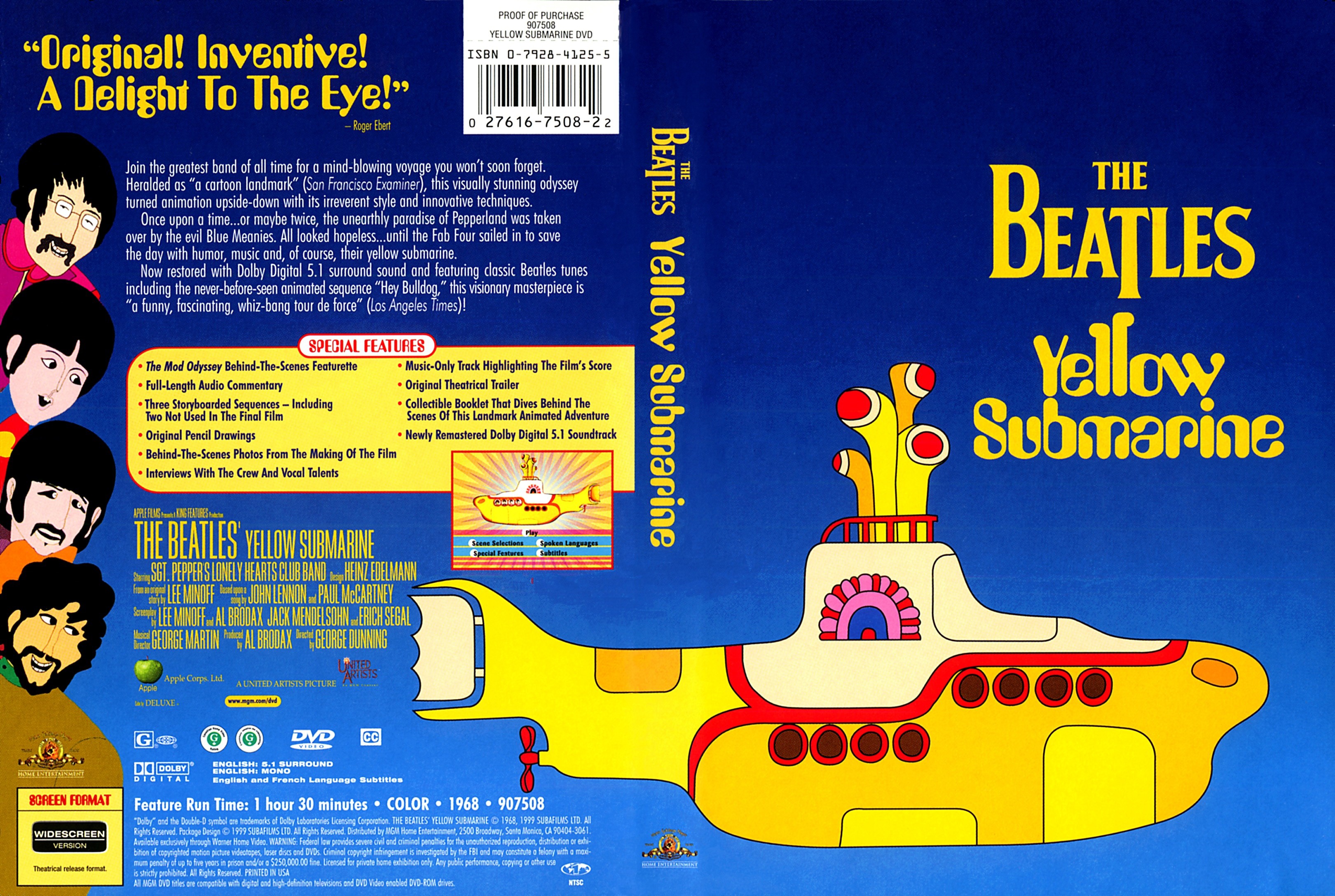 Jaquette DVD The Beatles Yellow submarine
