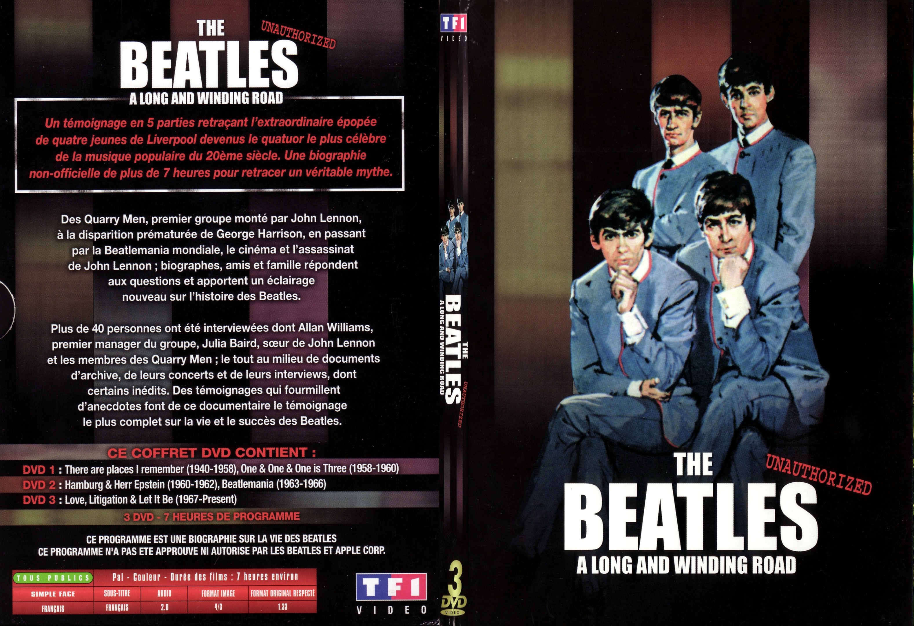 Jaquette DVD The Beatles a long and winding road - SLIM