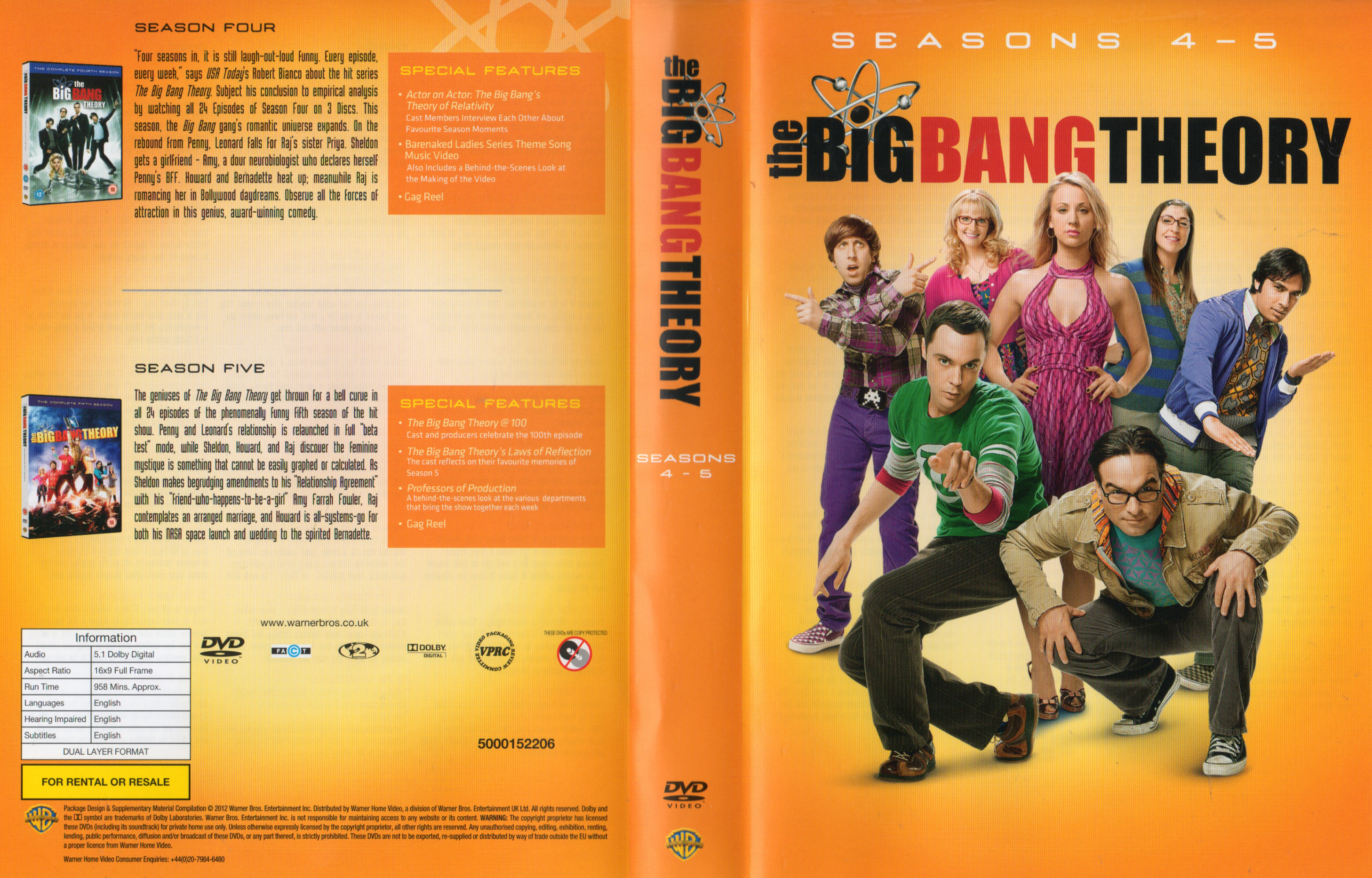 Jaquette DVD The Big Bang Theory Saison 4-5 COFFRET Zone 1