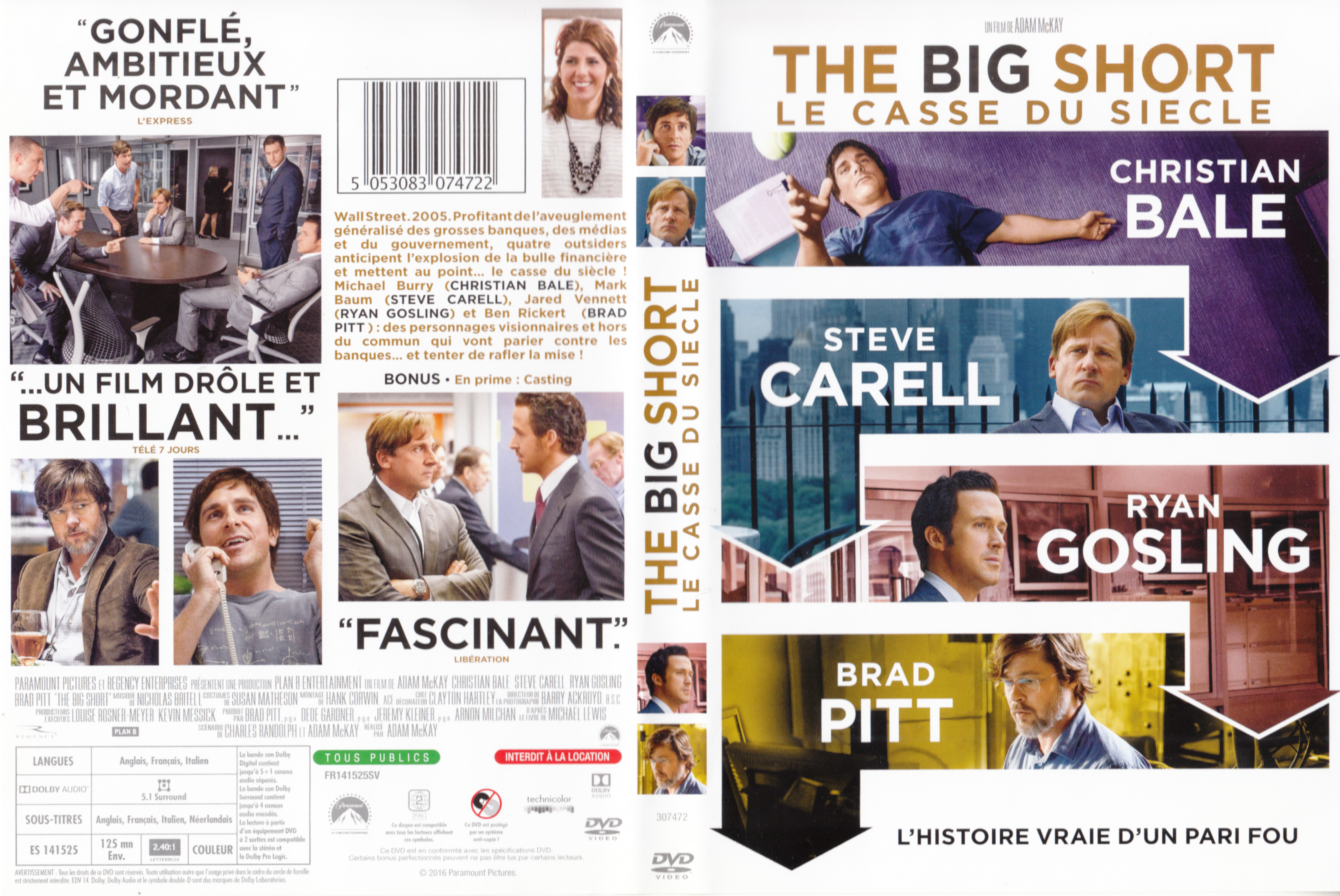 Jaquette DVD The Big Short : le Casse du sicle