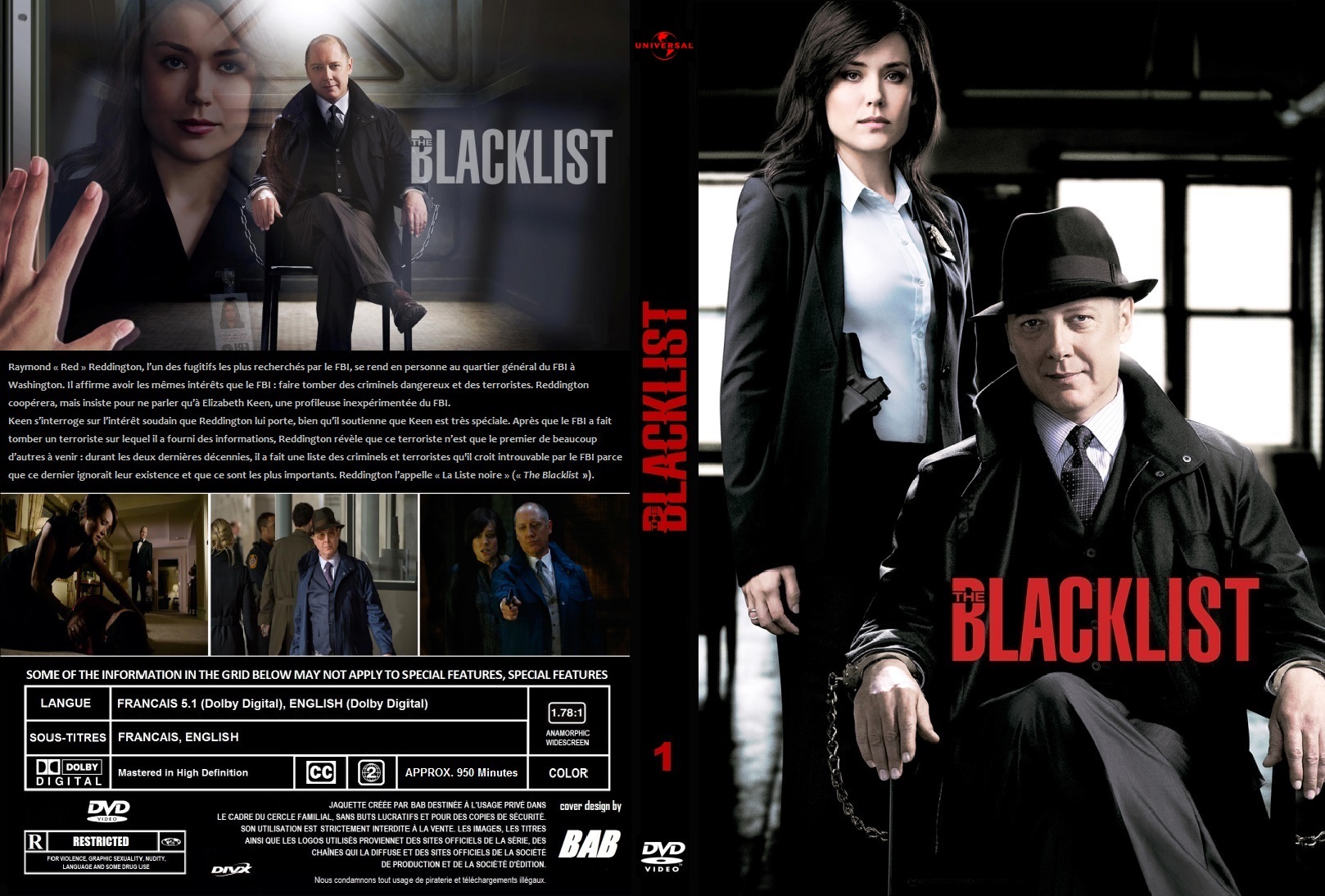 Jaquette DVD The Blacklist Saison 1 custom