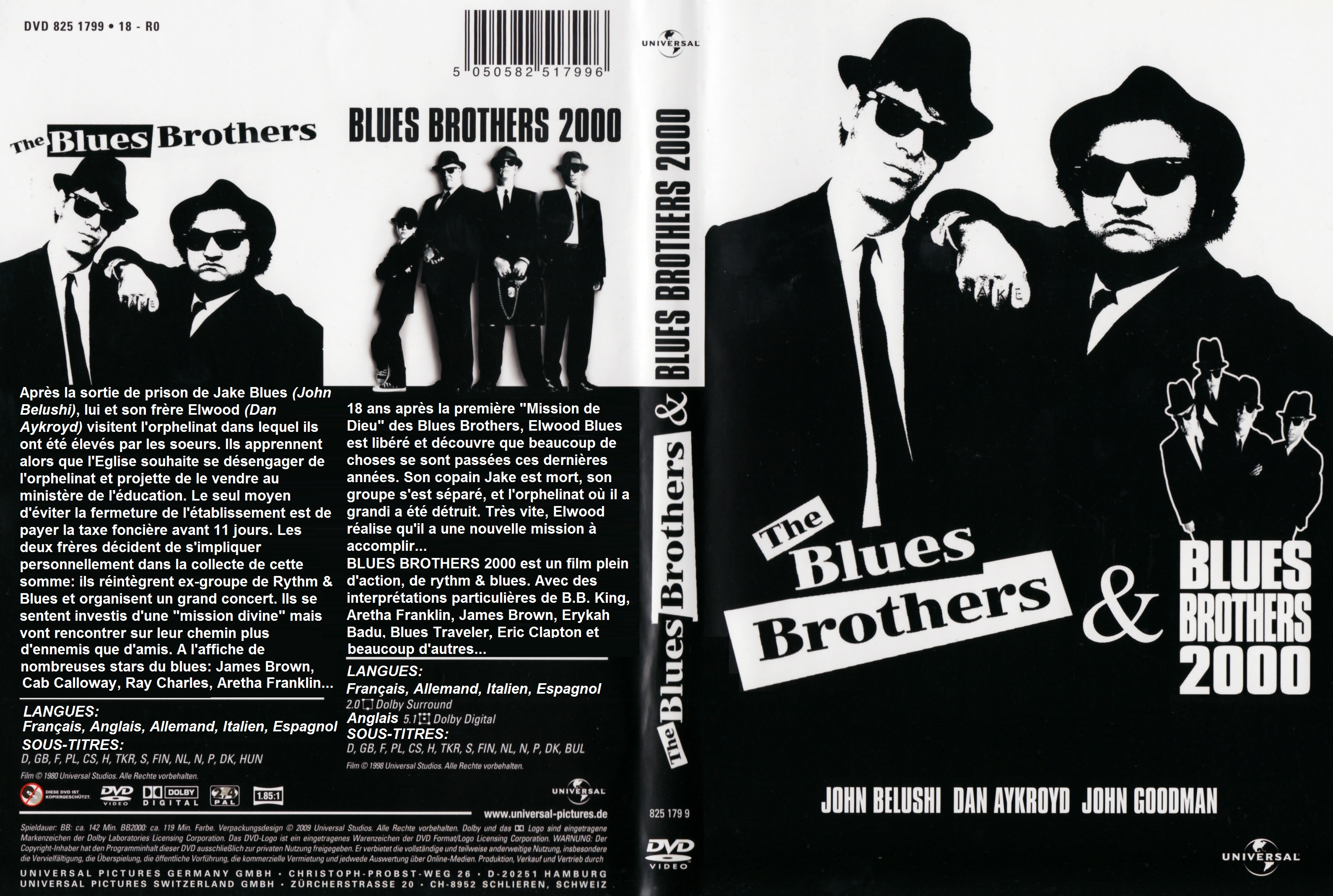 Jaquette DVD The Blues Brothers & Blues Brothers 2000 custom