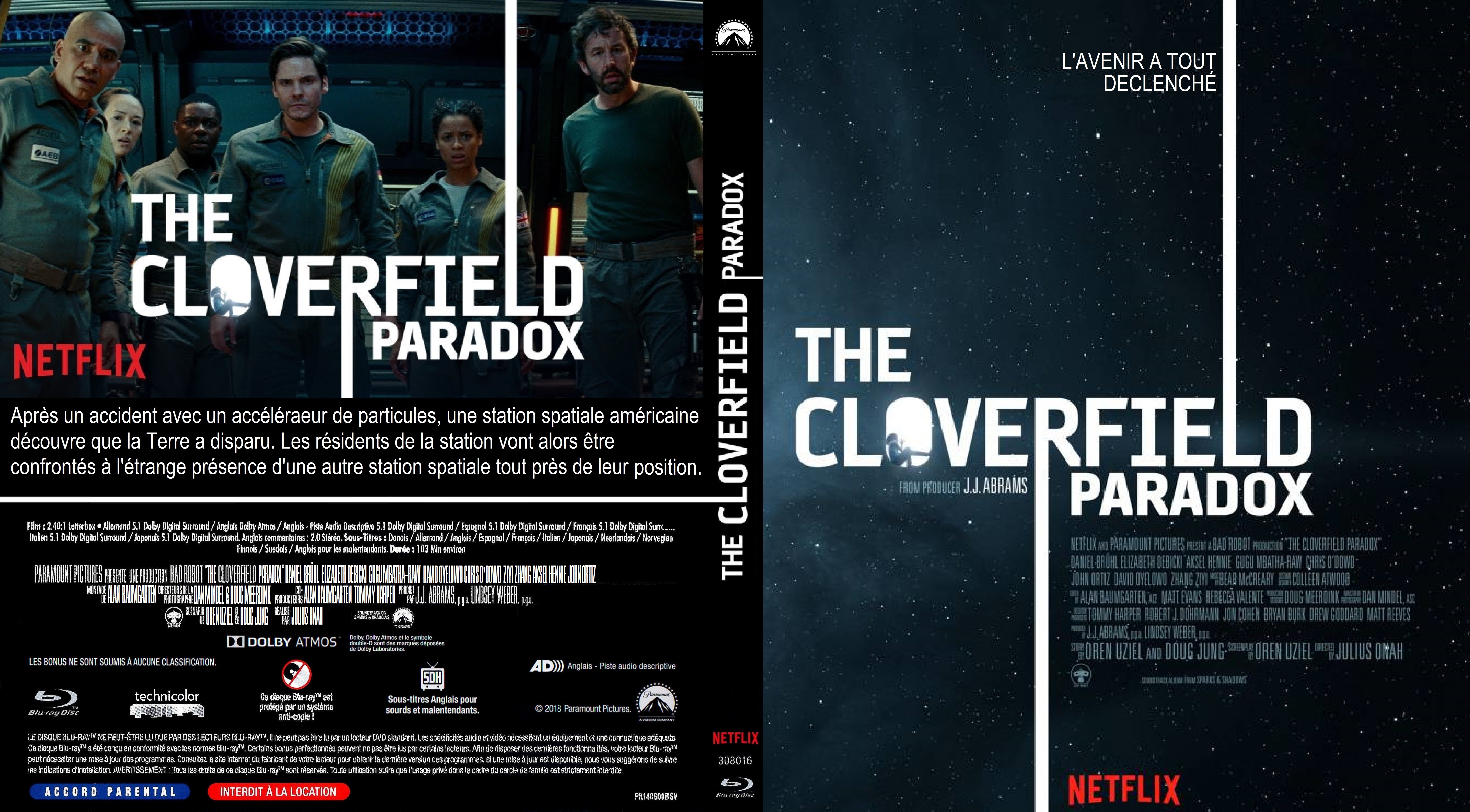 Jaquette DVD The Cloverfield Paradox custom (BLU-RAY)