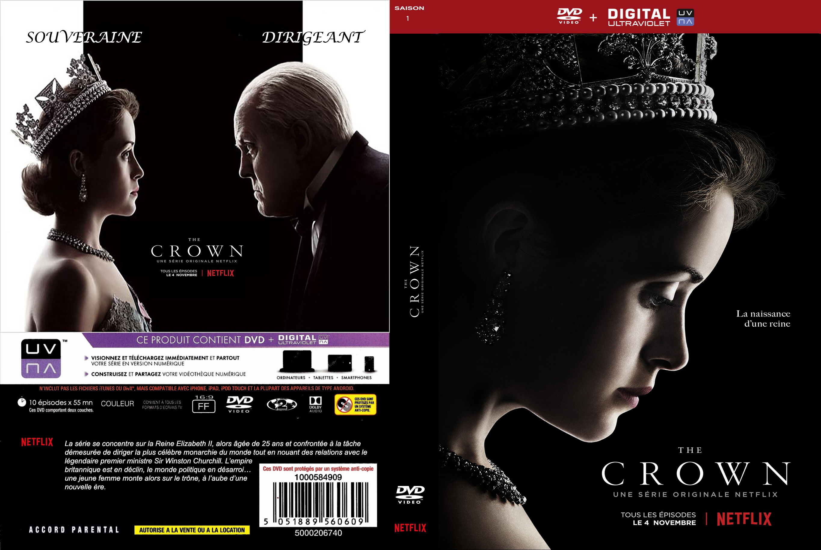 Jaquette DVD The Crown Saison 1 custom