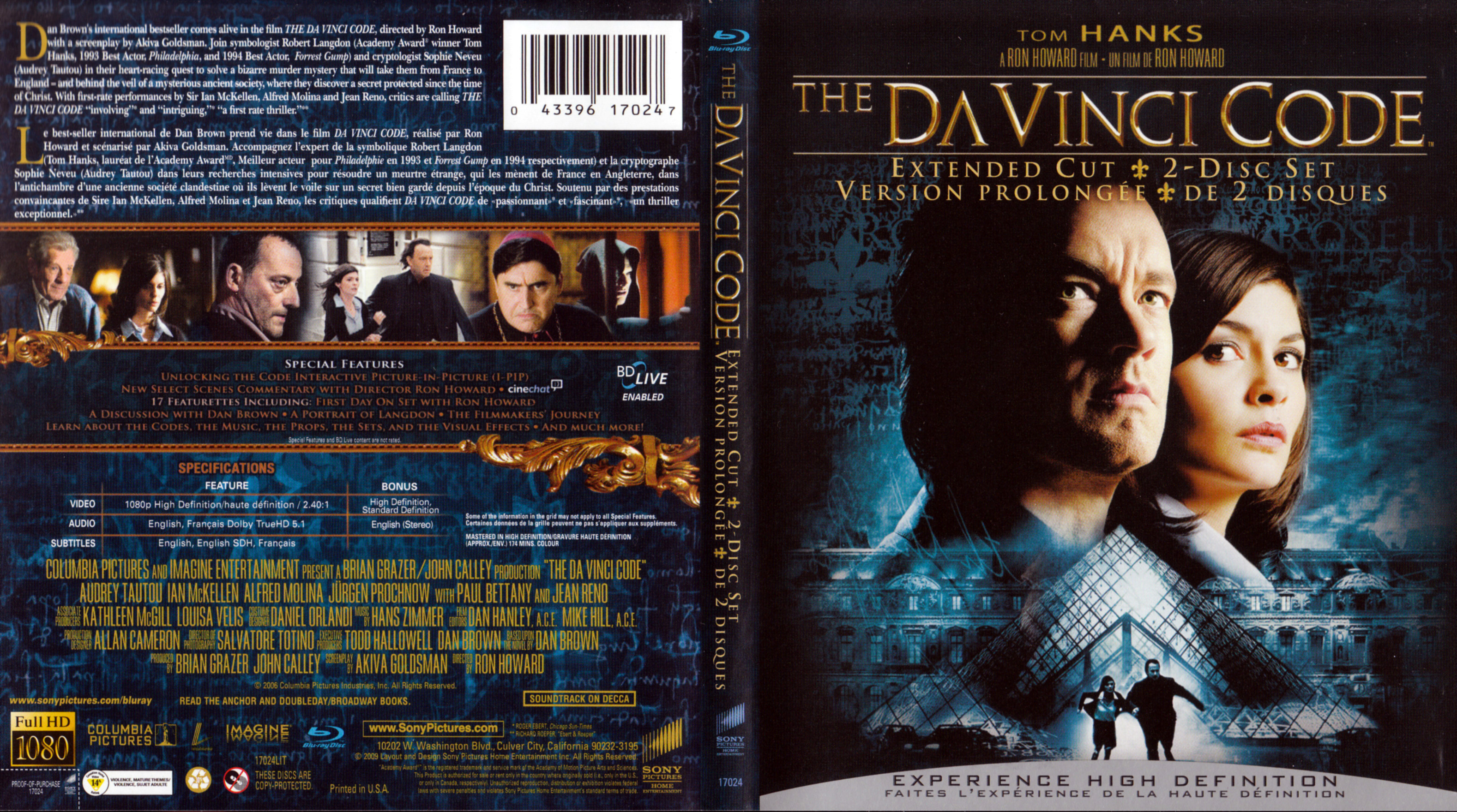 Jaquette DVD The Da vinci code (BLU-RAY) (Canadienne)
