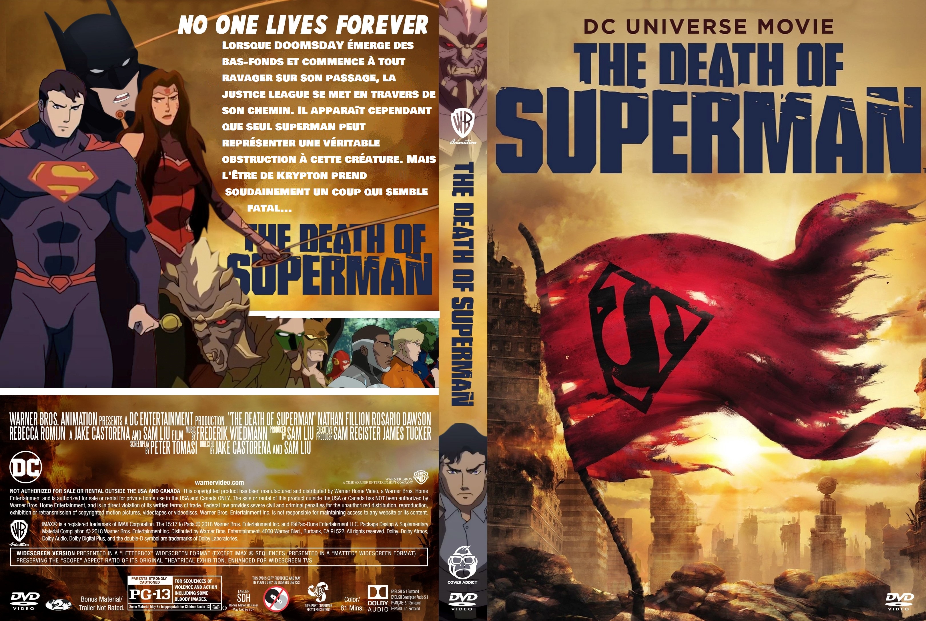 Jaquette DVD The Death Of Superman custom