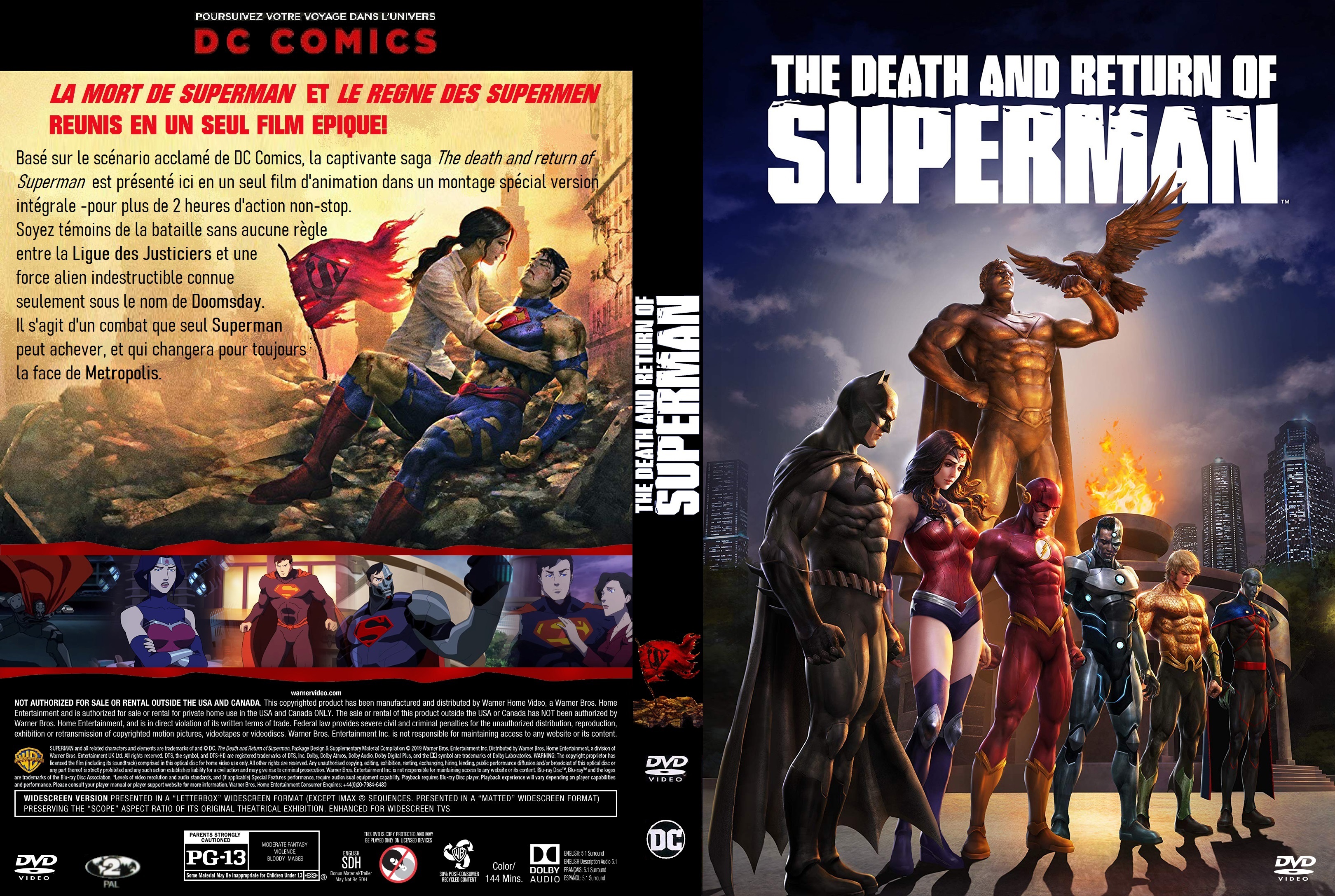 Jaquette DVD The Death and Return Of Superman custom