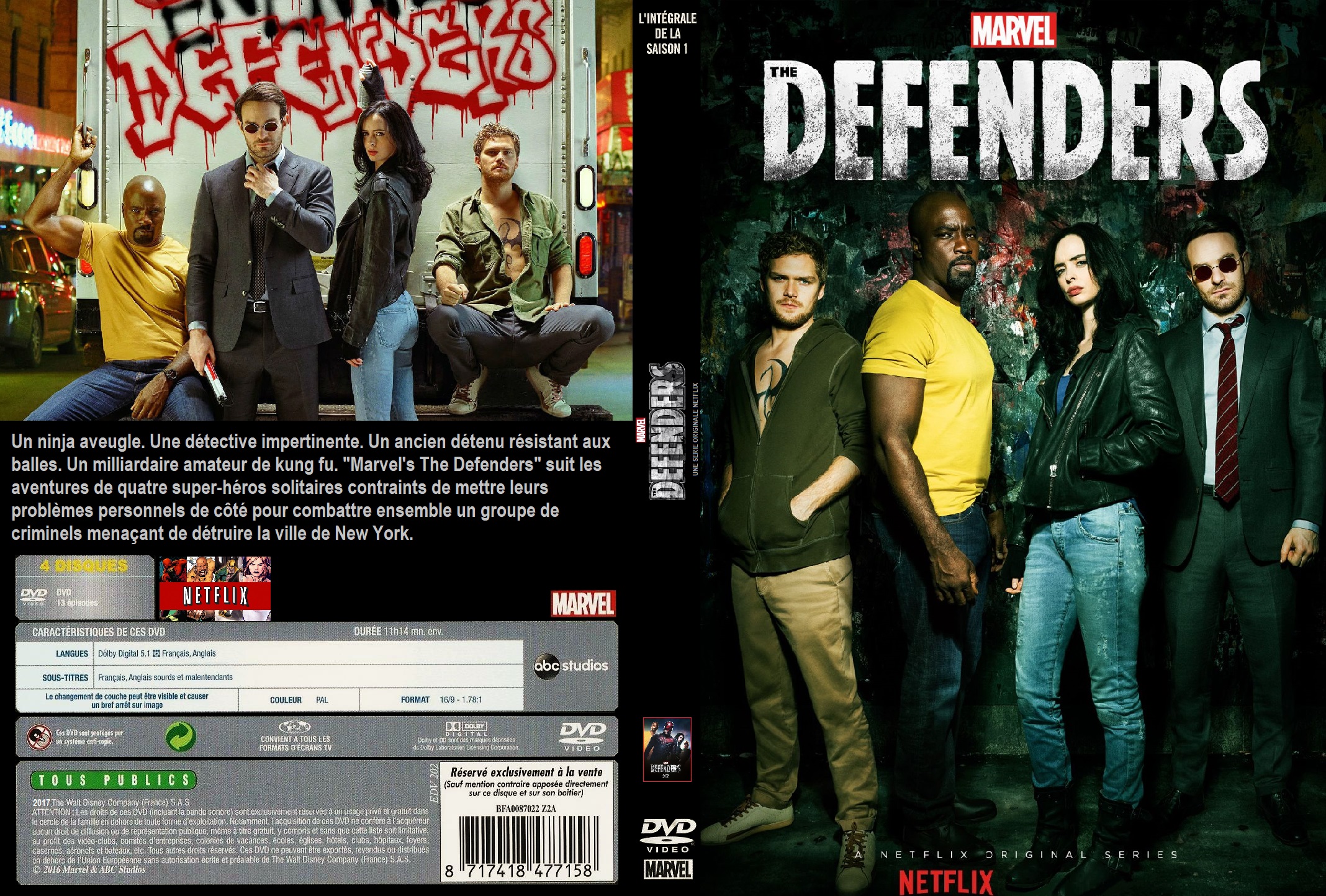 Jaquette DVD The Defenders saison 1 custom