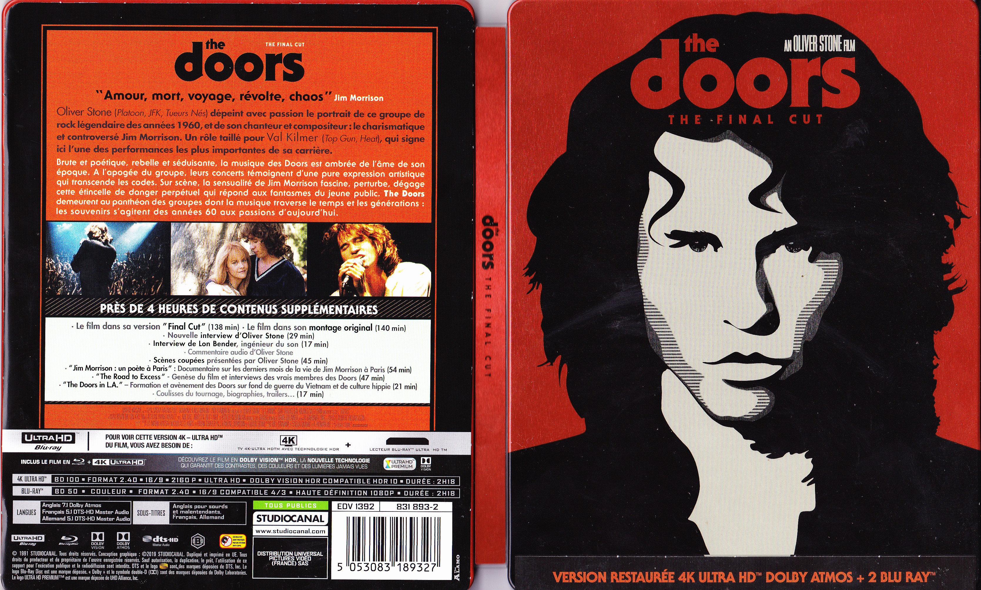 Jaquette DVD The Doors 4K (BLU-RAY)