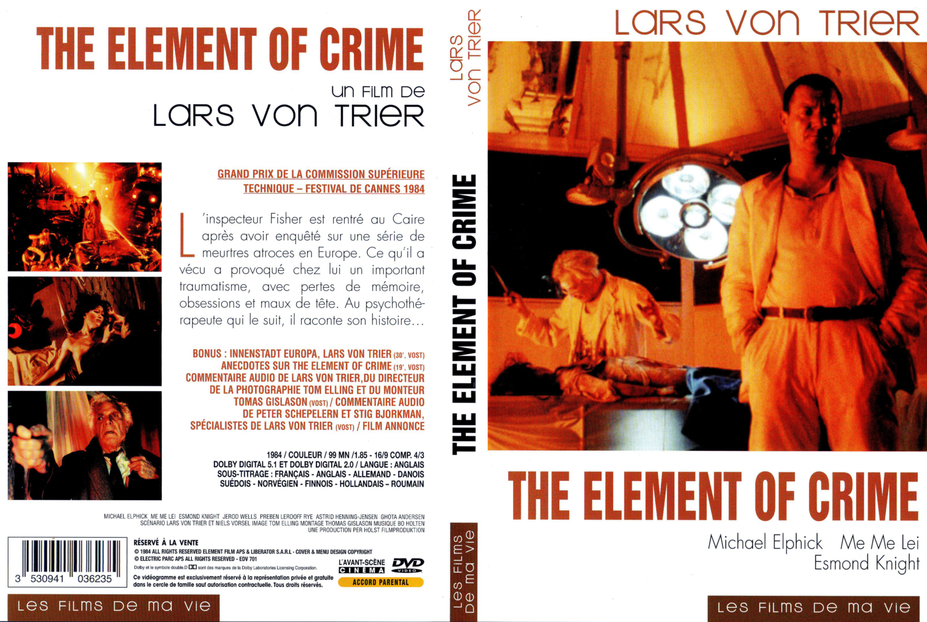 Jaquette DVD The Element of crime