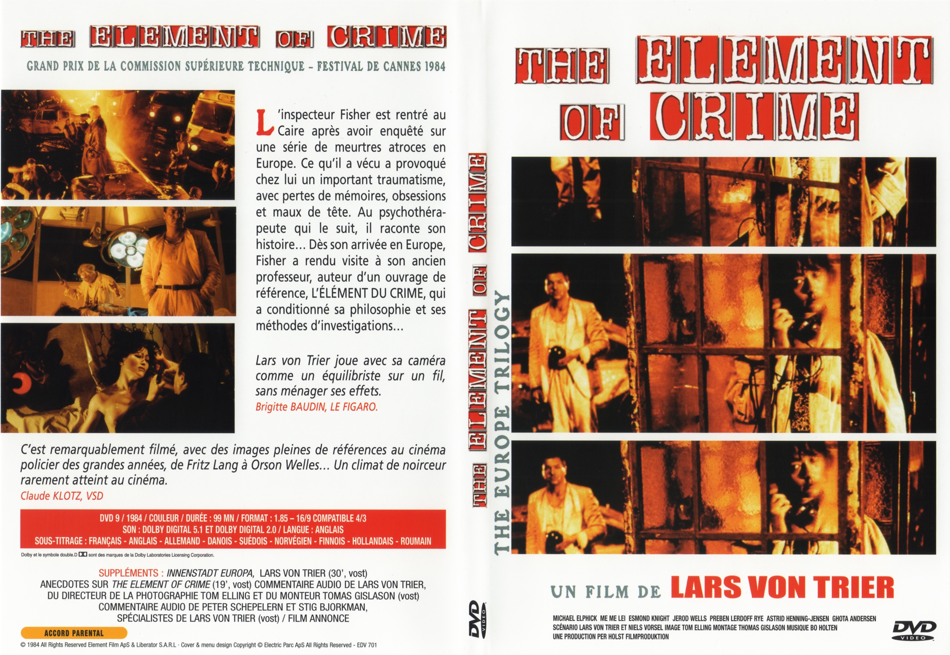 Jaquette DVD The Element of crime - SLIM