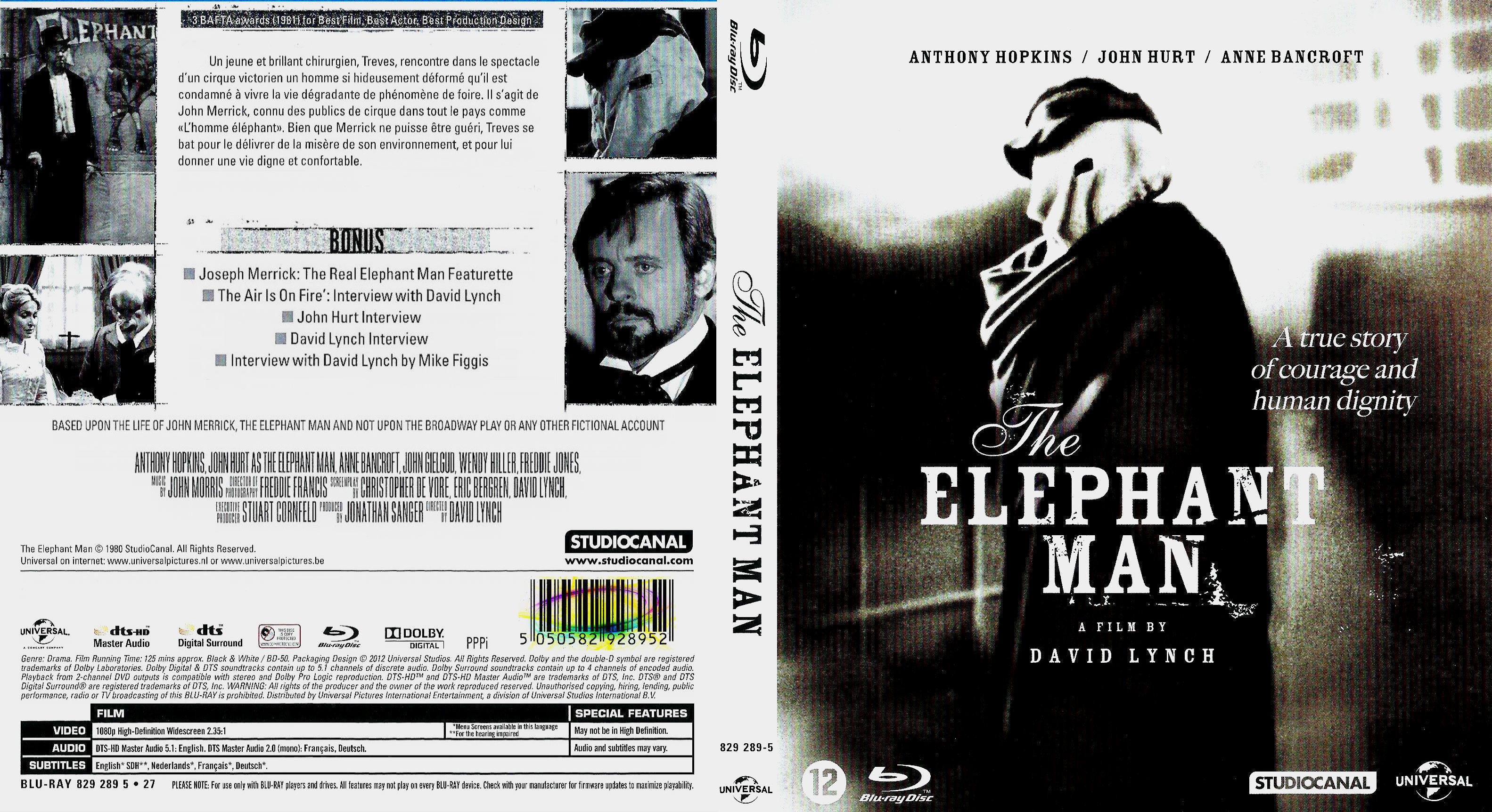 Jaquette DVD The Elephant man (BLU-RAY) v2