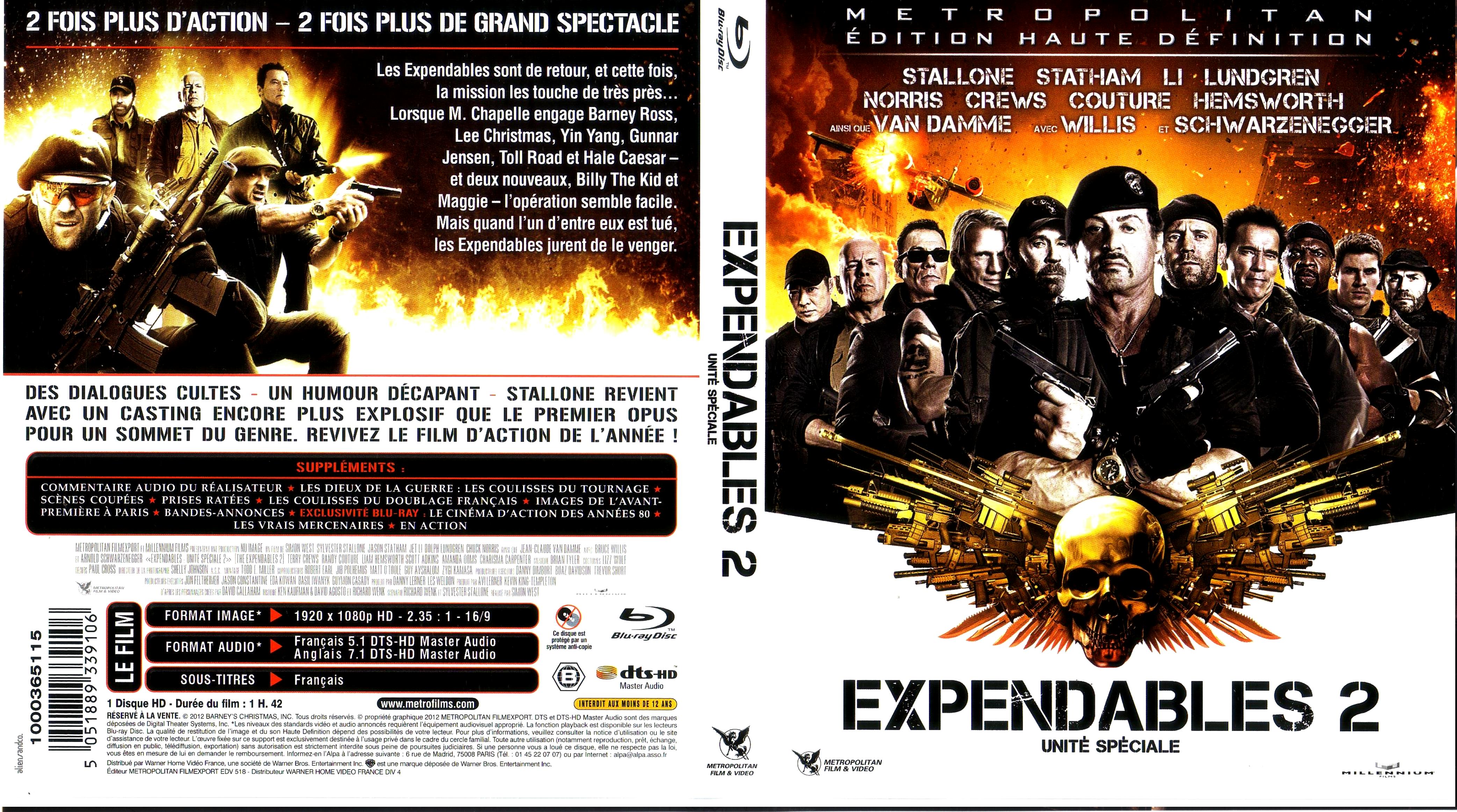 Jaquette DVD The Expendables 2 (BLU-RAY)