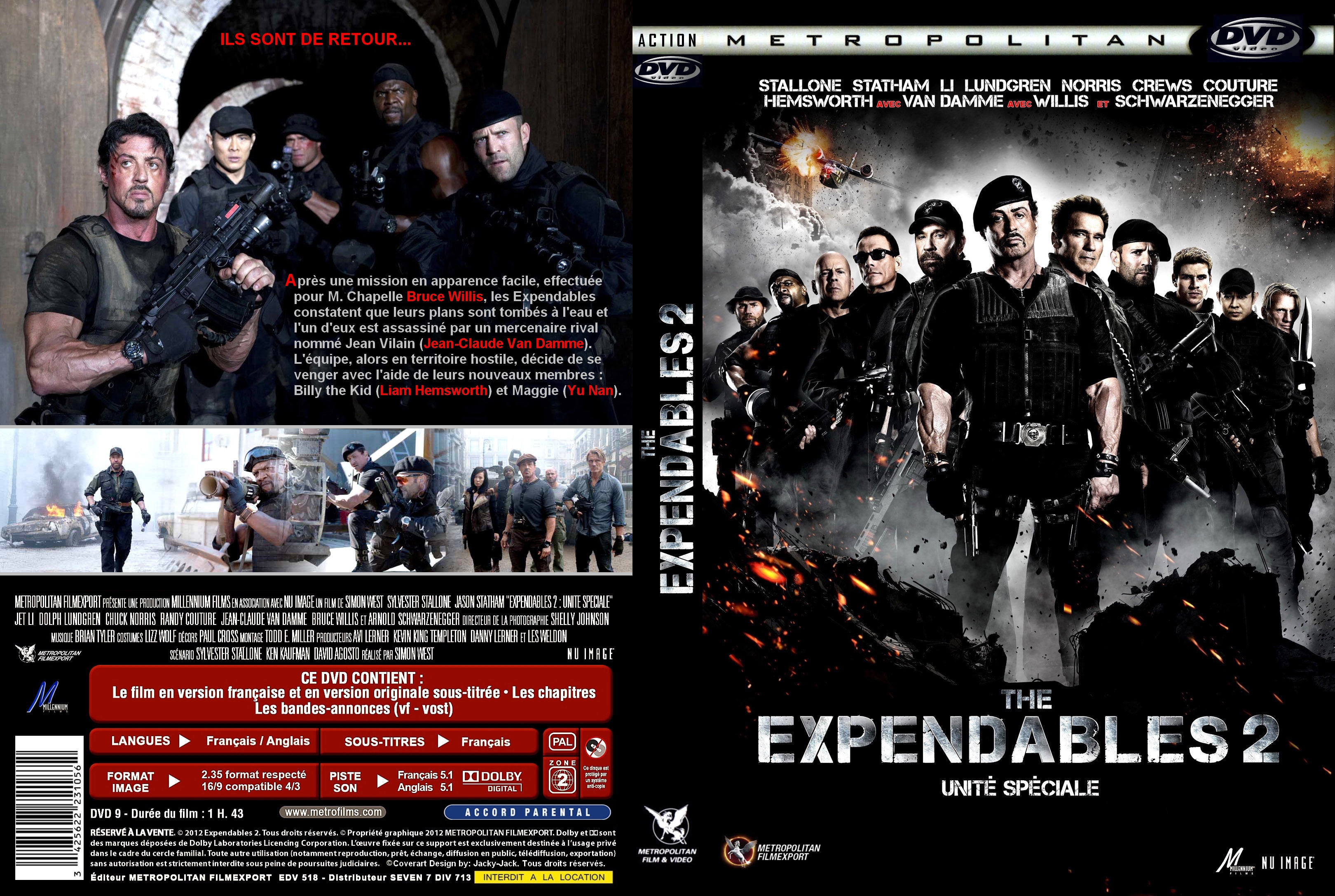 Jaquette DVD The Expendables 2 custom v2