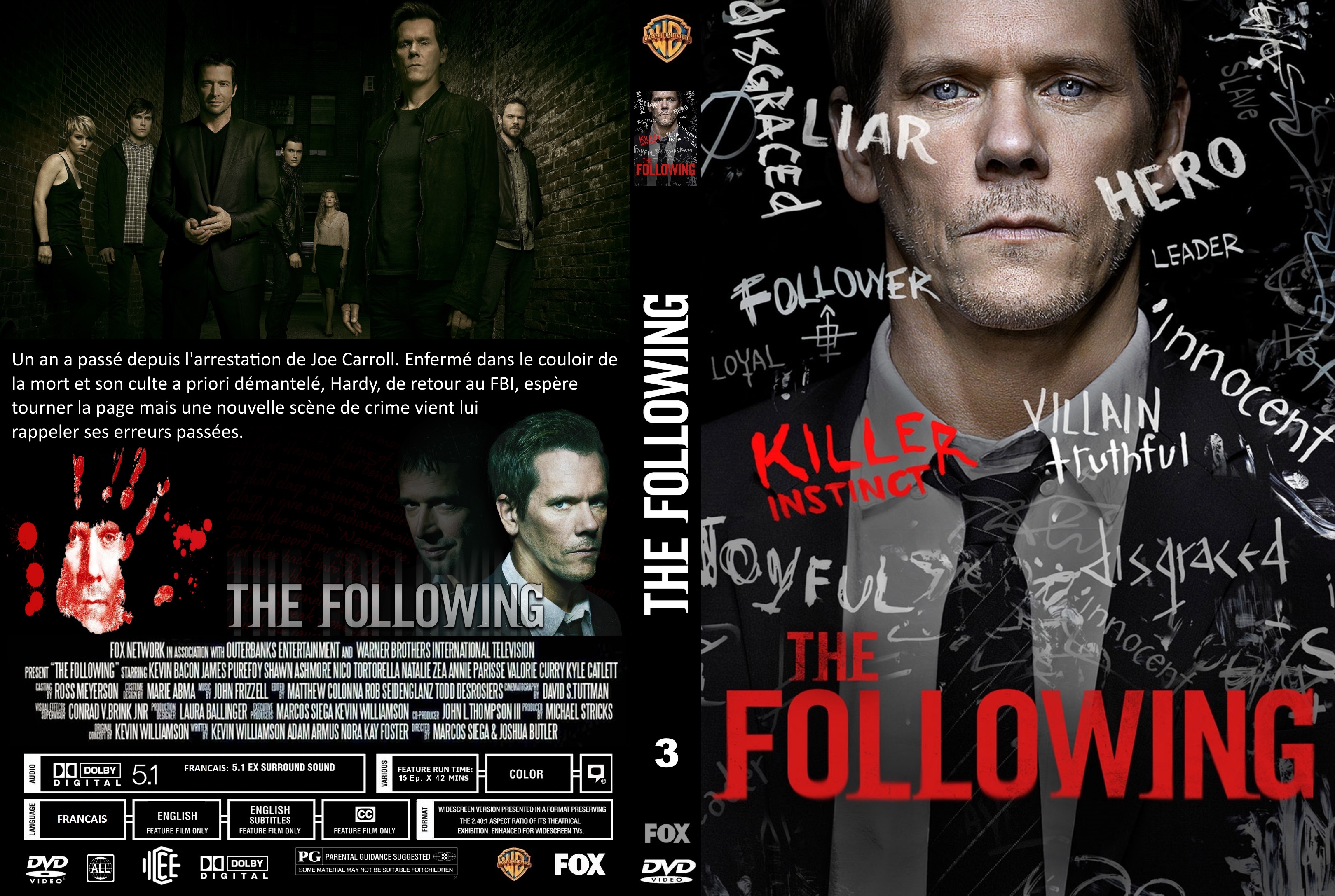 Jaquette DVD The Following Saison 3 custom