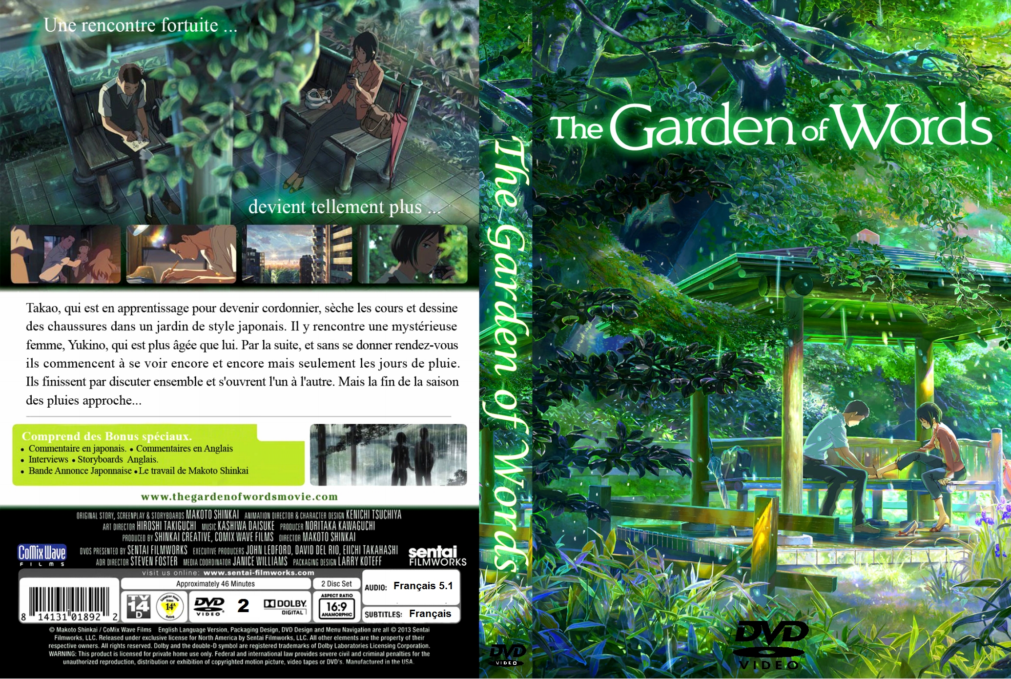 Jaquette DVD The Garden of Words