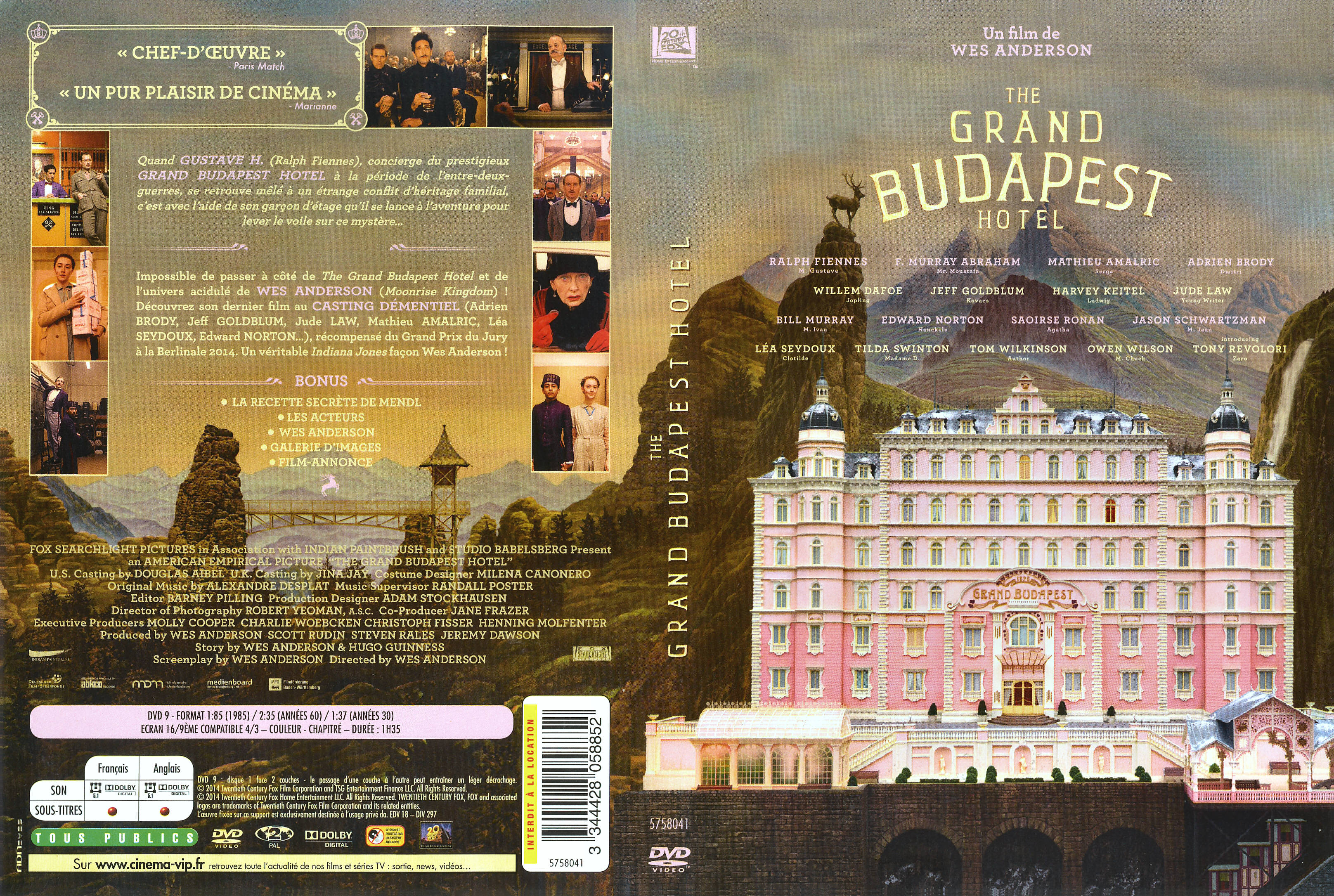 Jaquette DVD The Grand Budapest Hotel