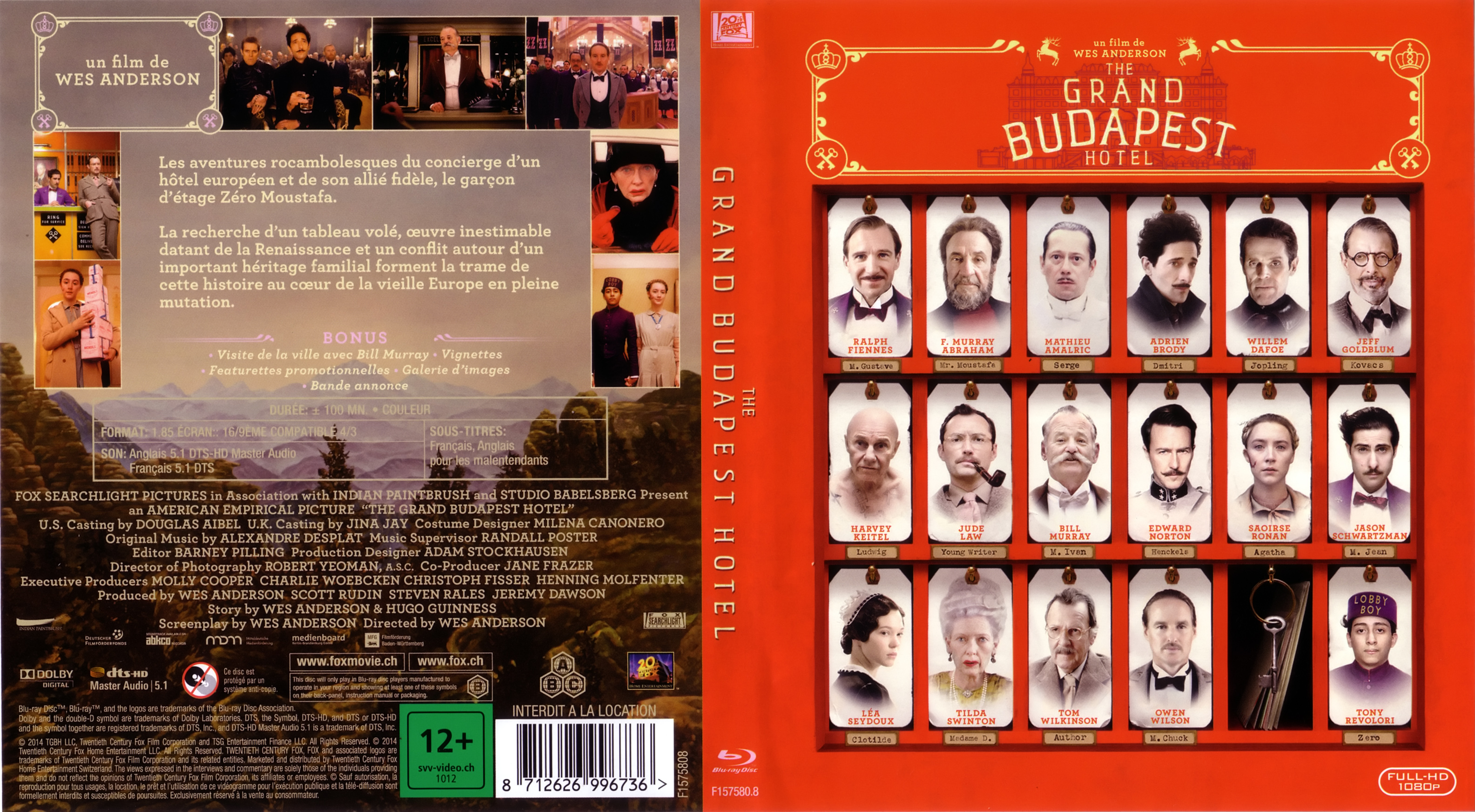 Jaquette DVD The Grand Budapest Hotel (BLU-RAY) v2