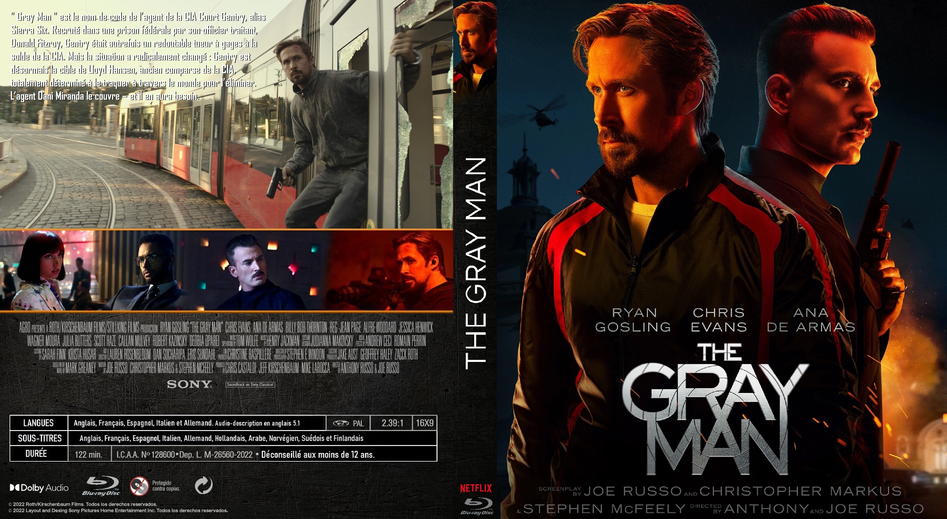 Jaquette DVD The Gray Man custom (BLU-RAY)