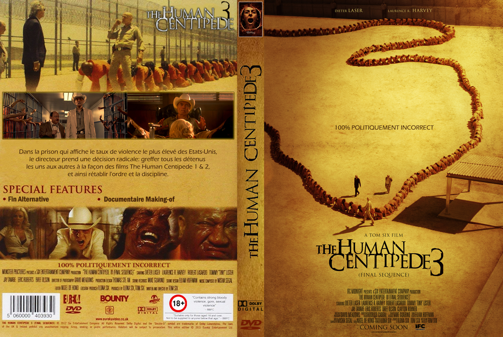Jaquette DVD The Human Centipede 3 custom