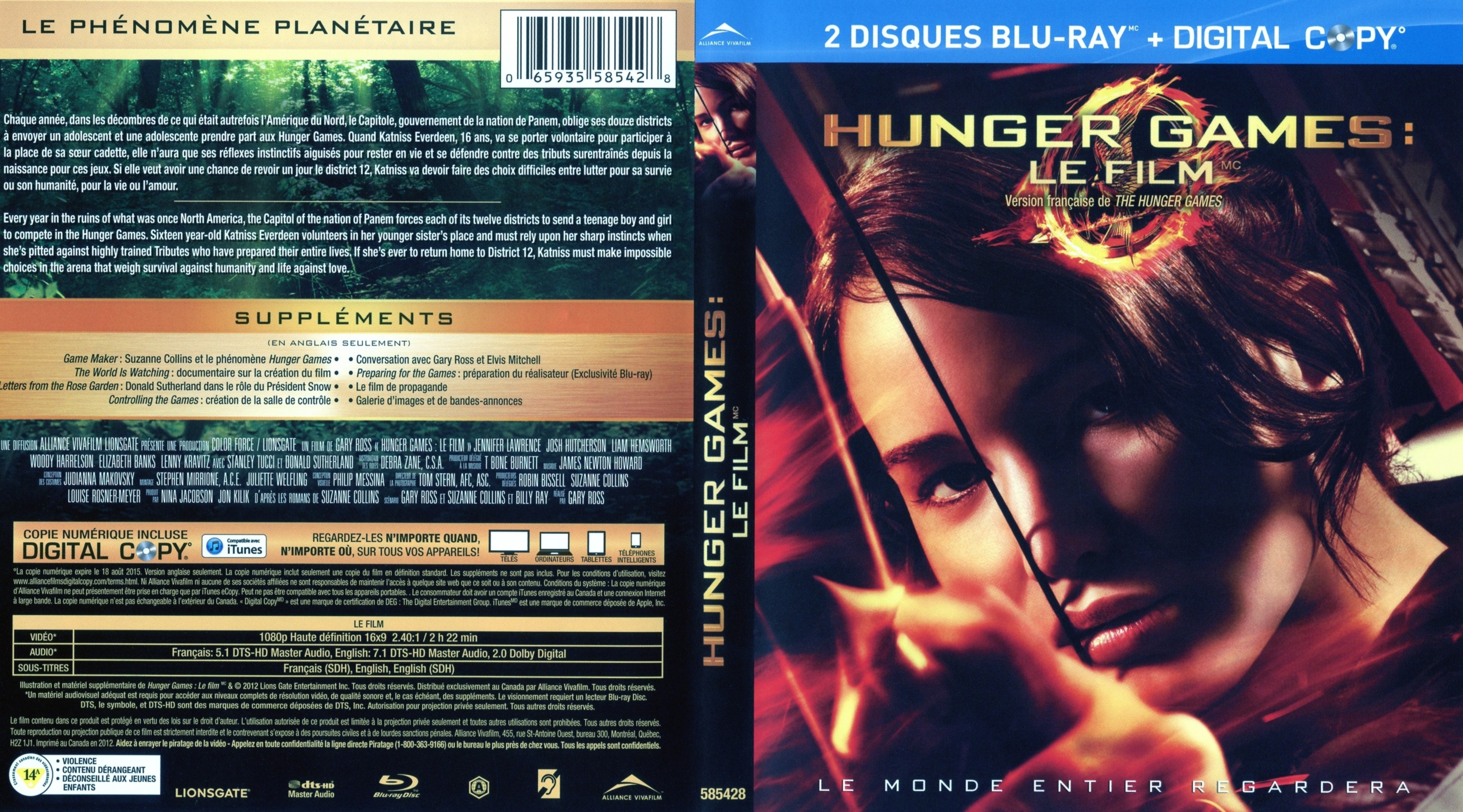 Jaquette DVD The Hunger Games (Canadienne) (BLU-RAY)