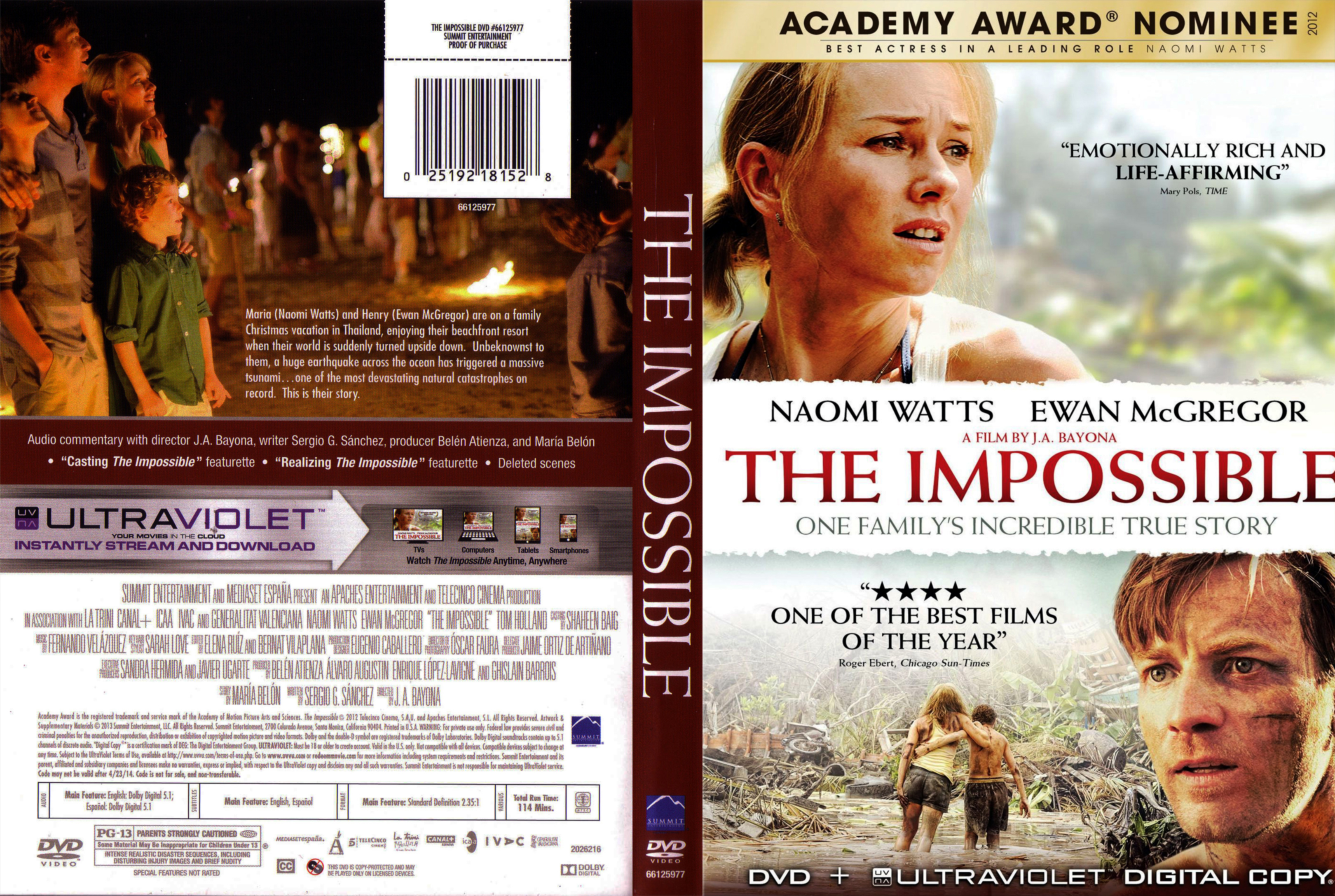 Jaquette DVD The Impossible (Canadienne)