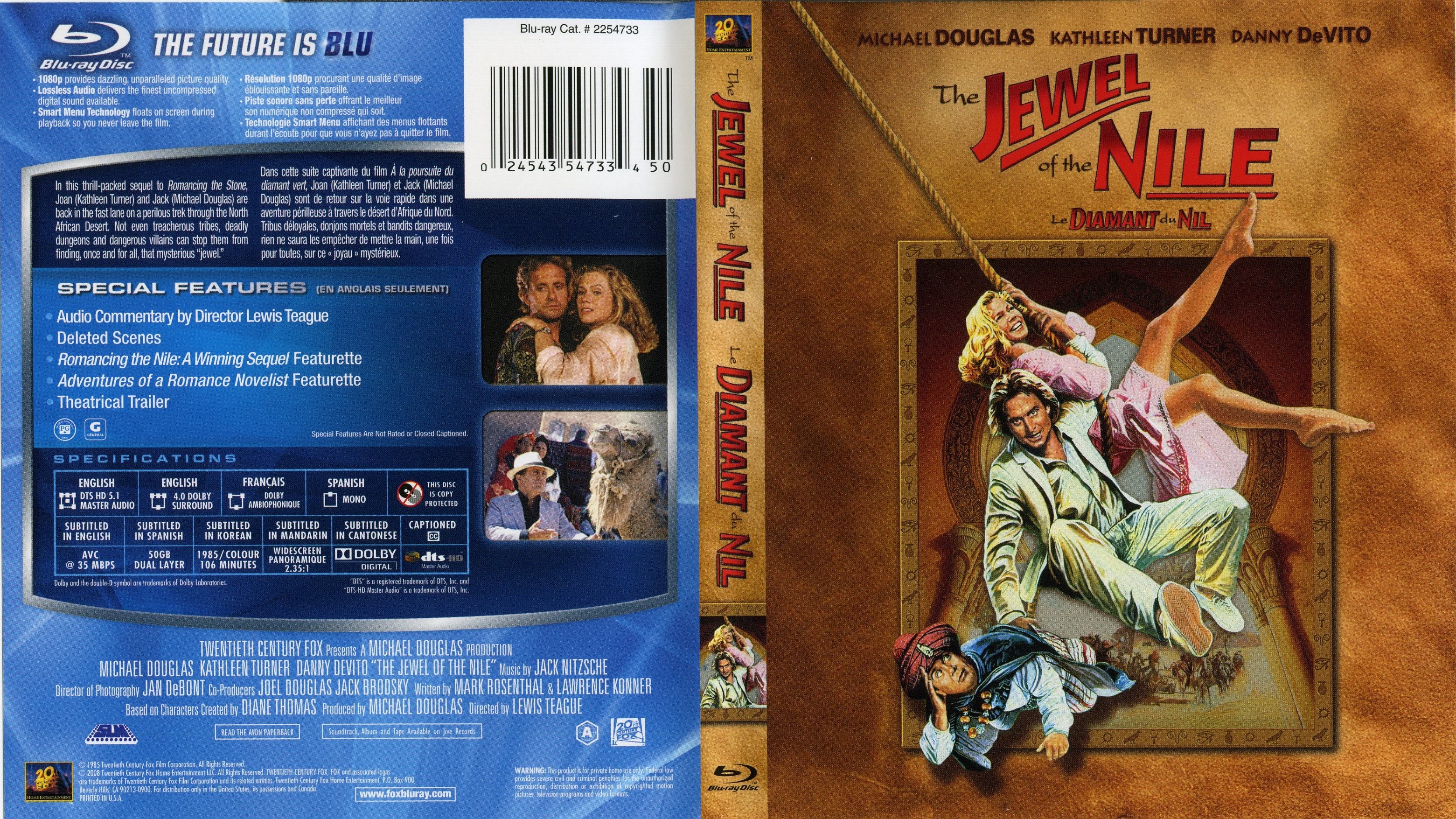 Jaquette DVD The Jewel Of The Nile - Le diamant du nil (Canadienne) (BLU-RAY)