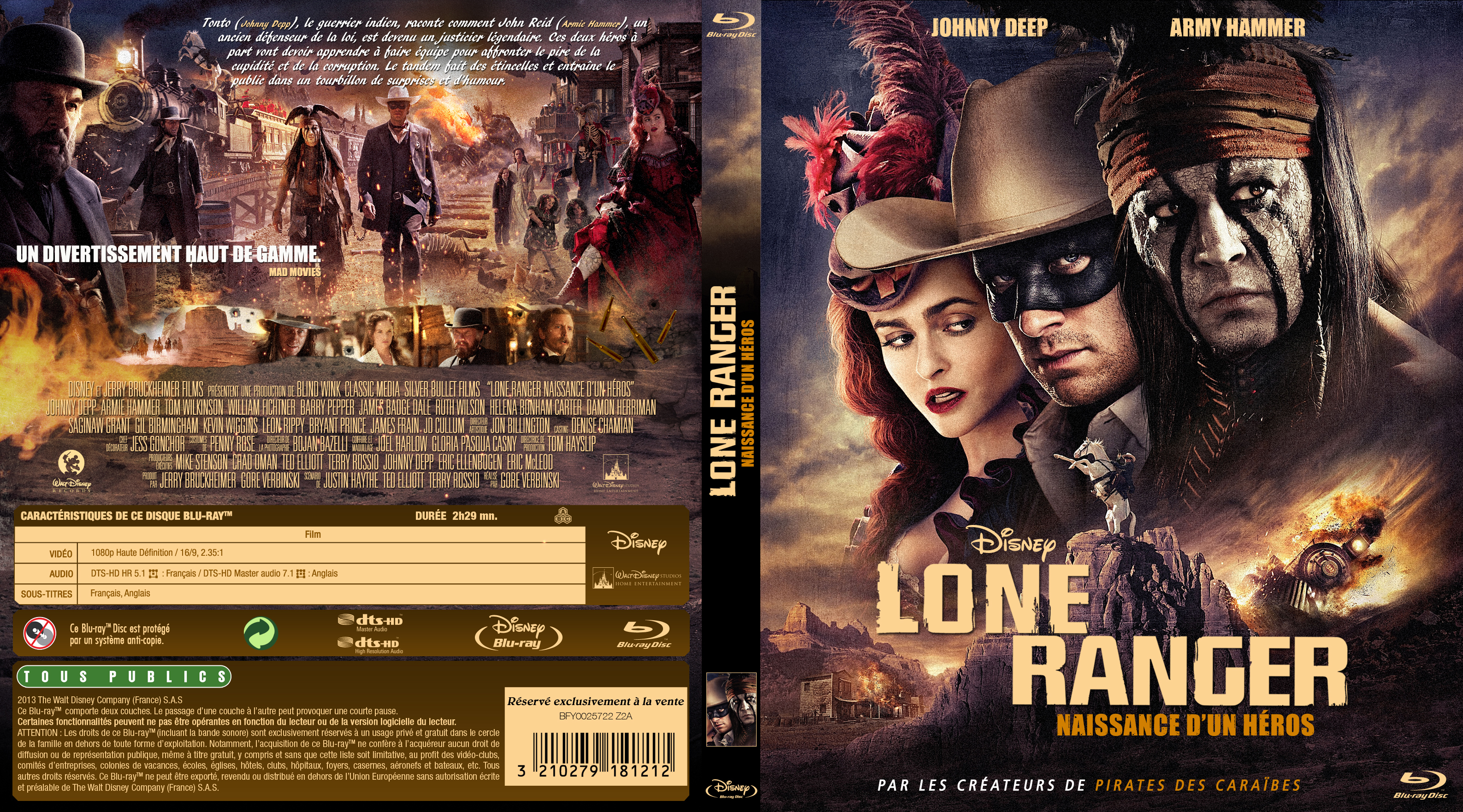 Jaquette DVD The Lone Ranger custom (BLU-RAY)
