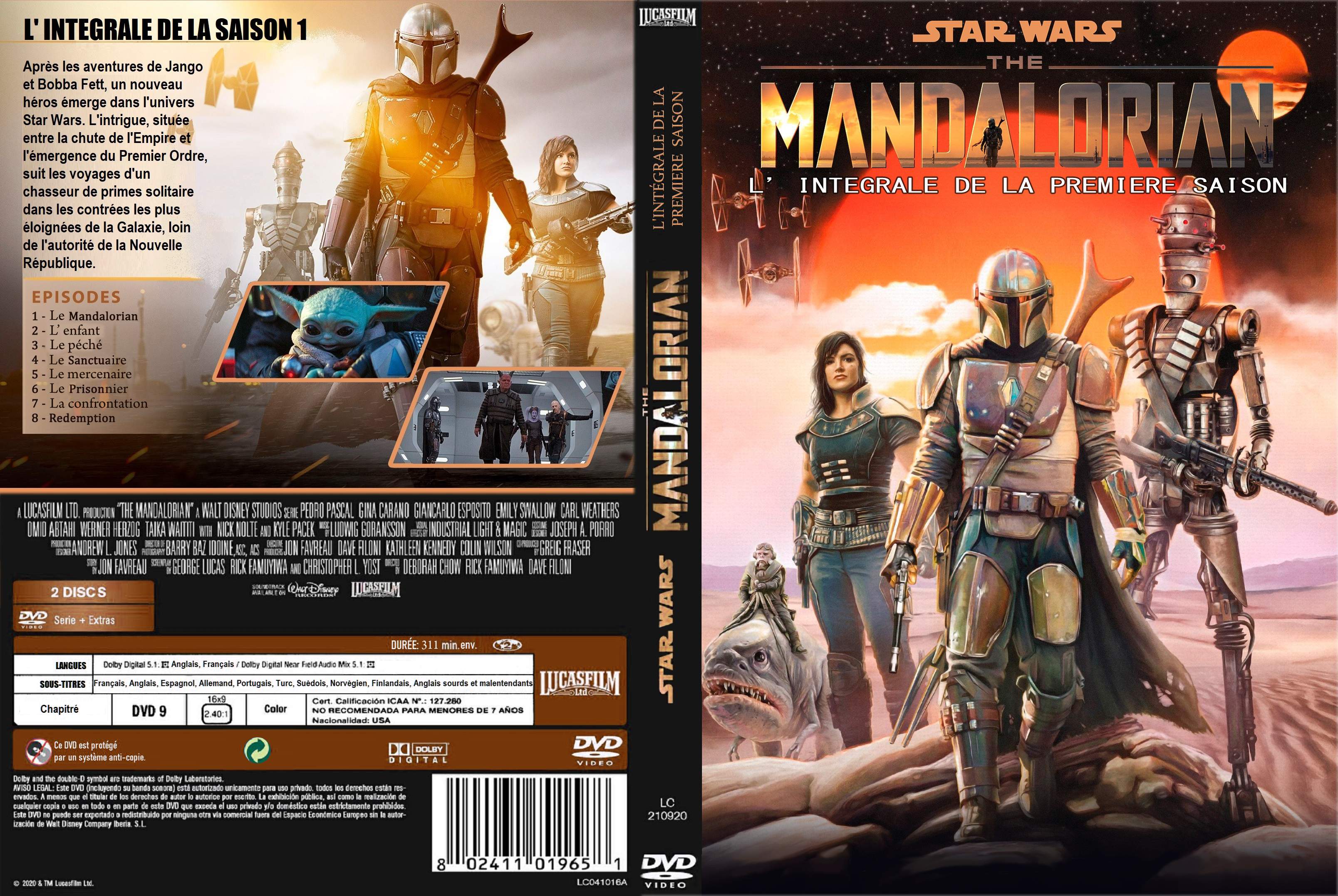 Jaquette DVD The Mandalorian Saison 1 custom v3