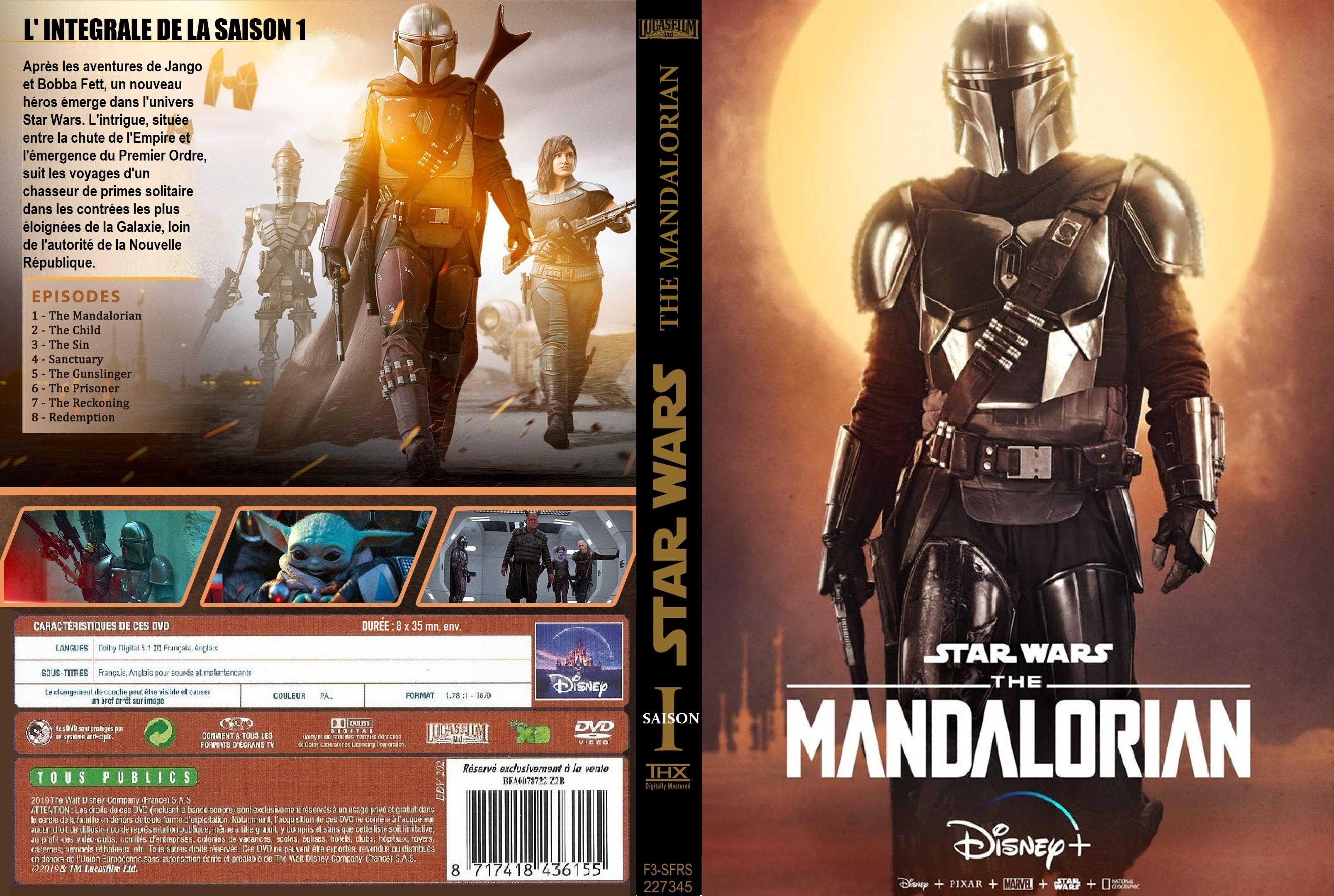 Jaquette DVD de The Mandalorian saison 1 custom - Cinéma Passion