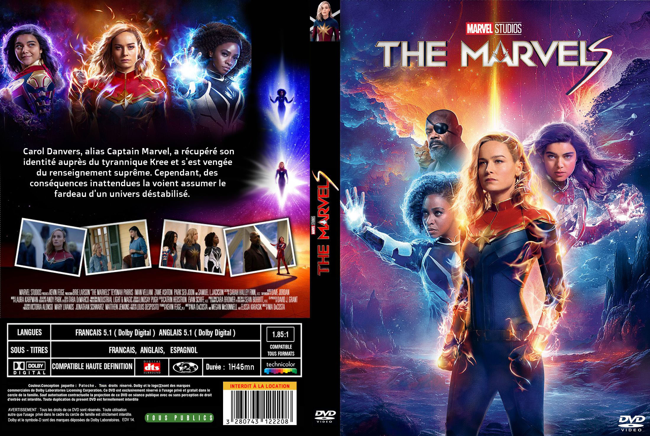 Jaquette DVD The Marvels custom